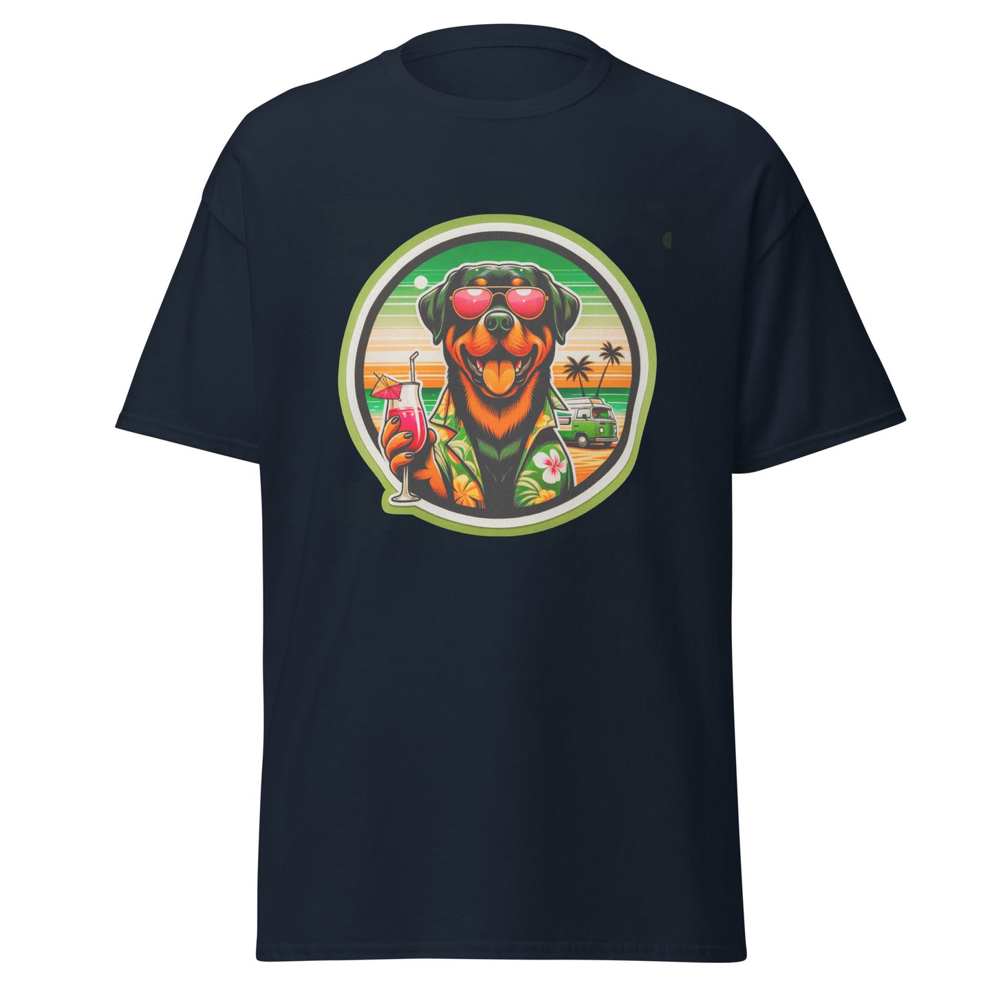 "Dogs On Vacation"-Kollektion - Rottweiler - Klassisches Unisex-T-Shirt - 13 verschiedene Farben