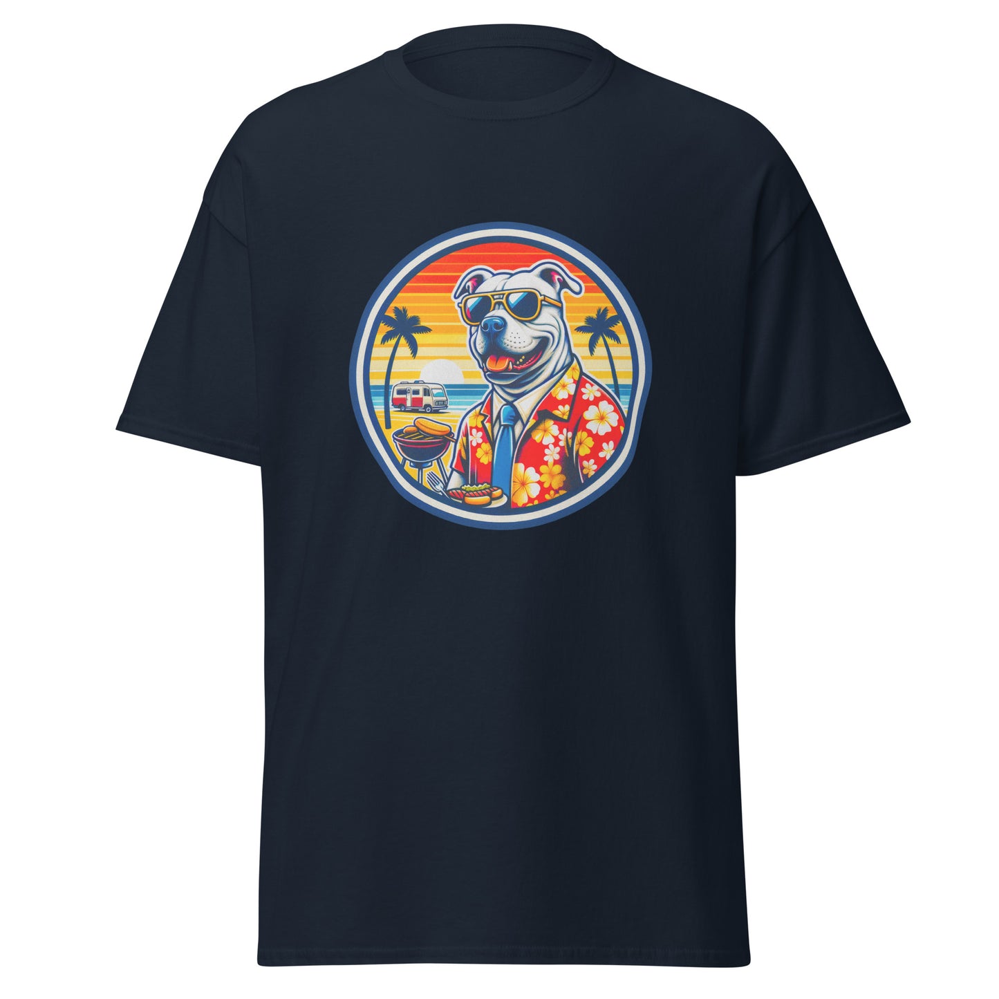 "Dogs On Vacation"-Kollektion - Staffordshire-Terrier #1 - Klassisches Unisex-T-Shirt - 13 verschiedene Farben