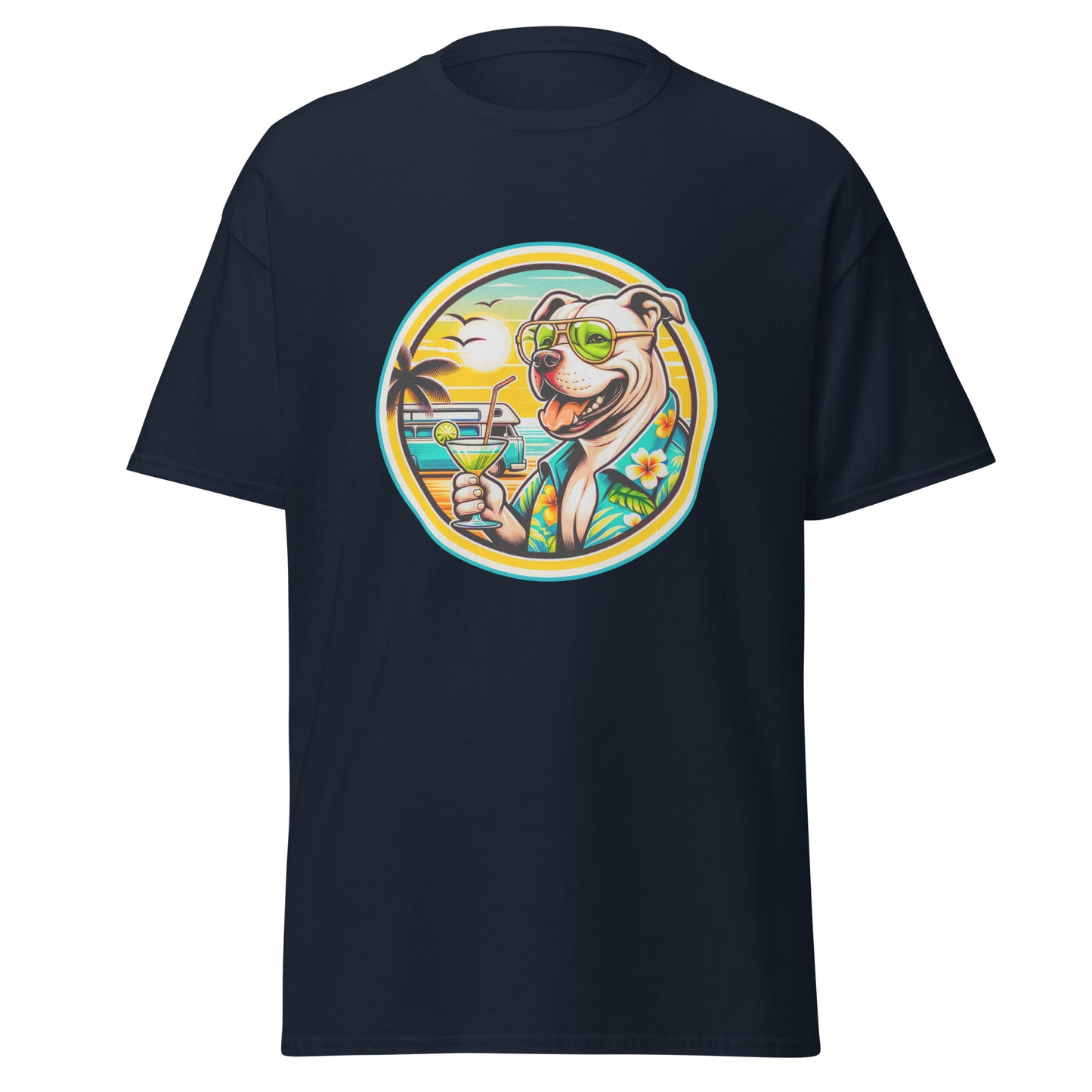 "Dogs On Vacation"-Kollektion - Staffordshire-Terrier #2 - Klassisches Unisex-T-Shirt - 13 verschiedene Farben