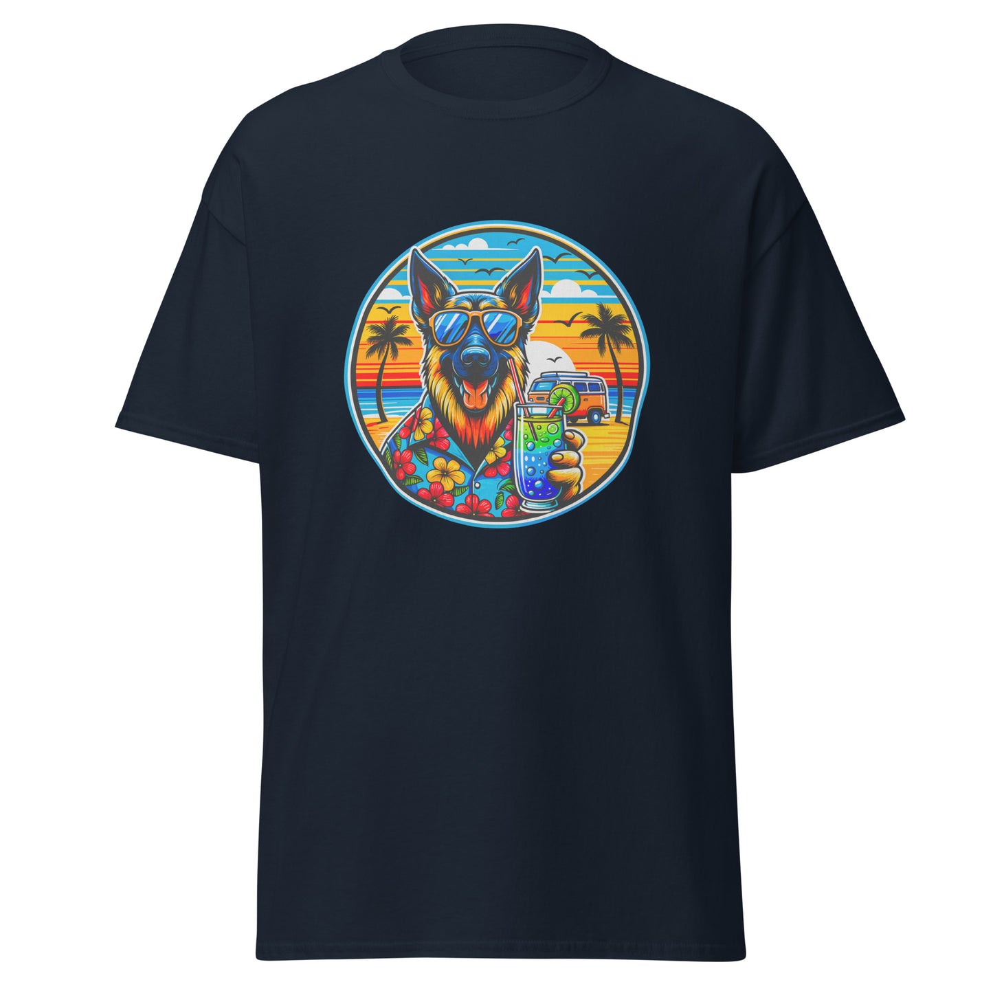 "Dogs On Vacation"-Kollektion - Schäferhund #2 - Klassisches Unisex-T-Shirt - 13 verschiedene Farben