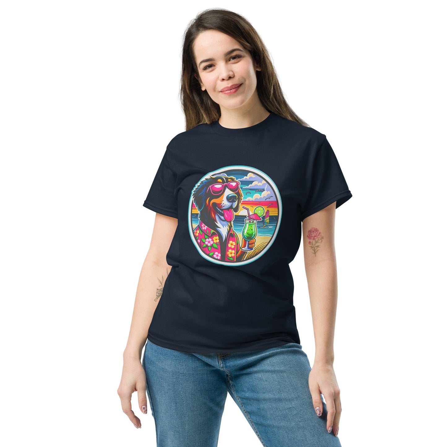 "Dogs On Vacation"-Kollektion - Swiss Mountain Dog #1 - Klassisches Unisex-T-Shirt - 13 verschiedene Farben