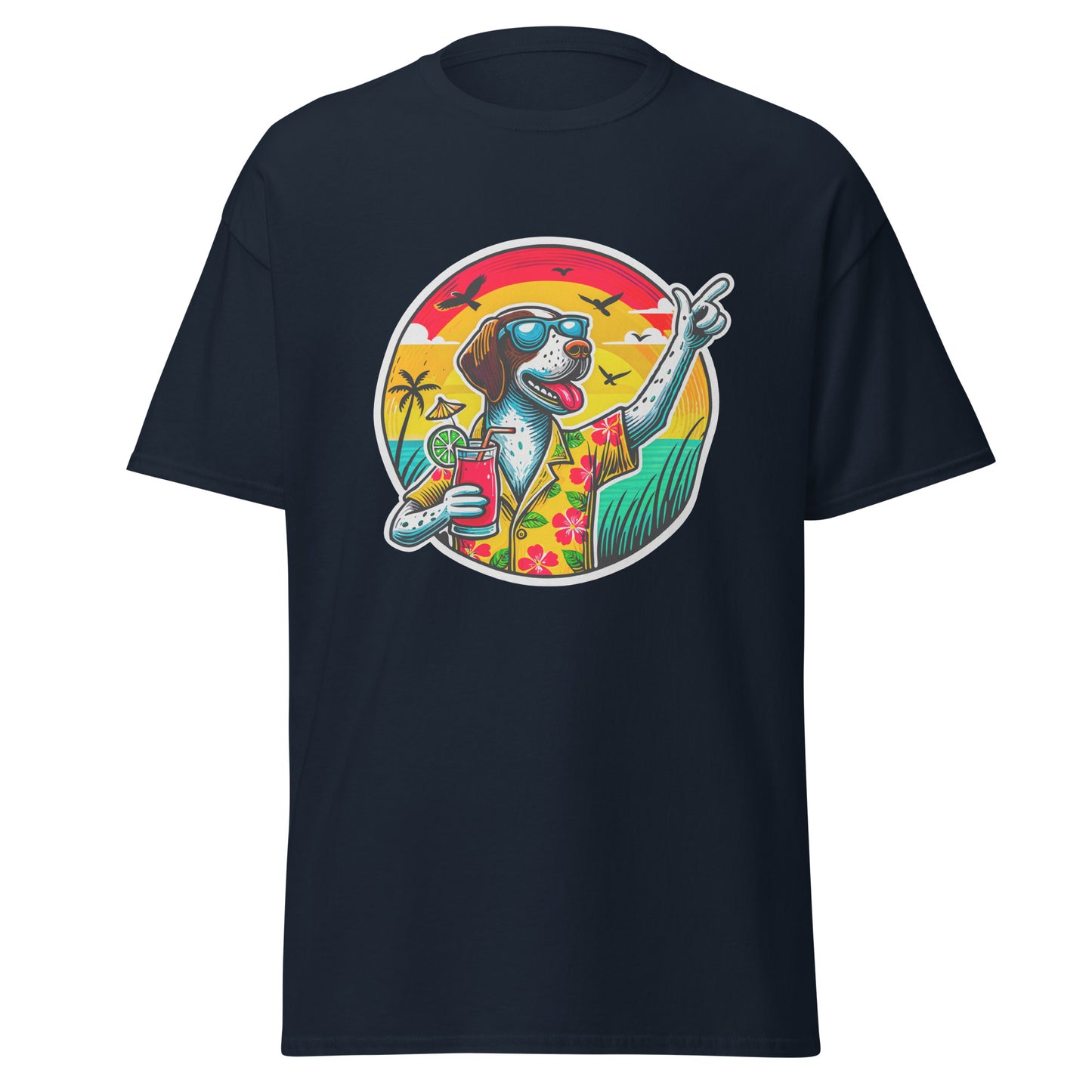 "Dogs On Vacation"-Kollektion - Pointer - Klassisches Unisex-T-Shirt - 13 verschiedene Farben