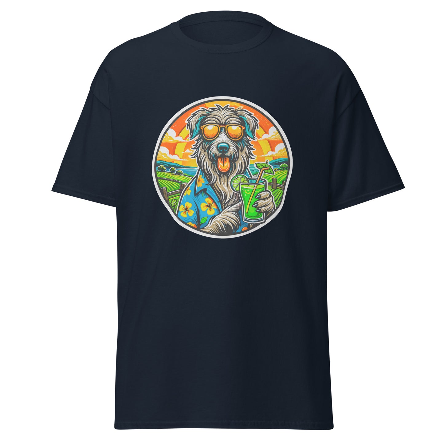 "Dogs On Vacation"-Kollektion - Irish Wolfhound - Klassisches Unisex-T-Shirt - 13 verschiedene Farben