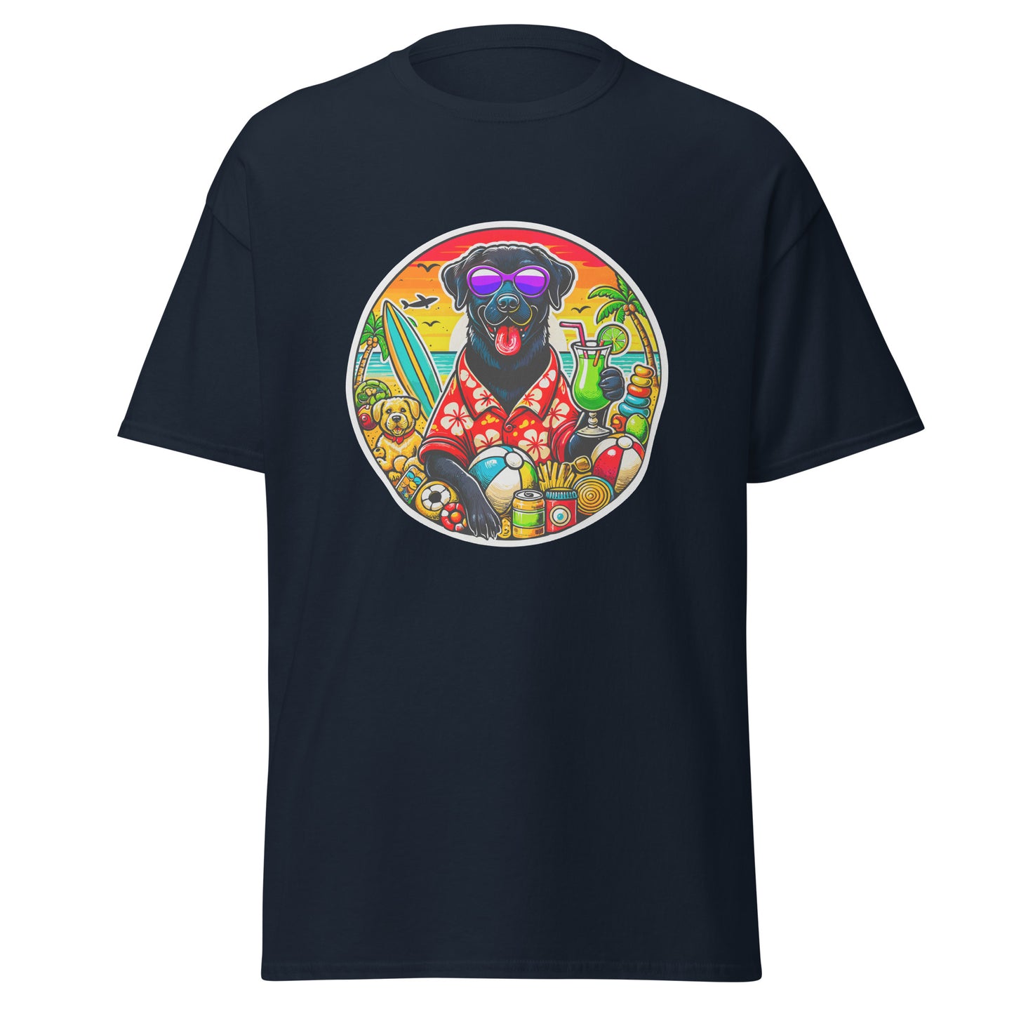"Dogs On Vacation"-Kollektion - Black Labrador #2 - Klassisches Unisex-T-Shirt - 13 verschiedene Farben