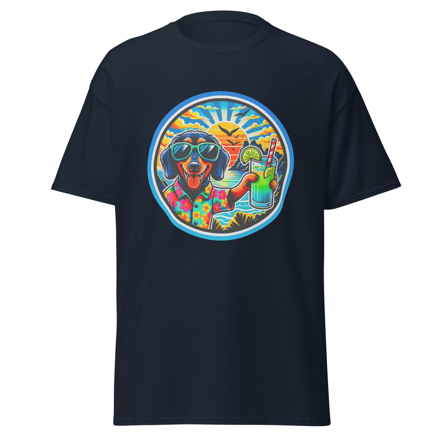 "Dogs On Vacation"-Kollektion - Wire-haired Dachshund - Klassisches Unisex-T-Shirt - 13 verschiedene Farben