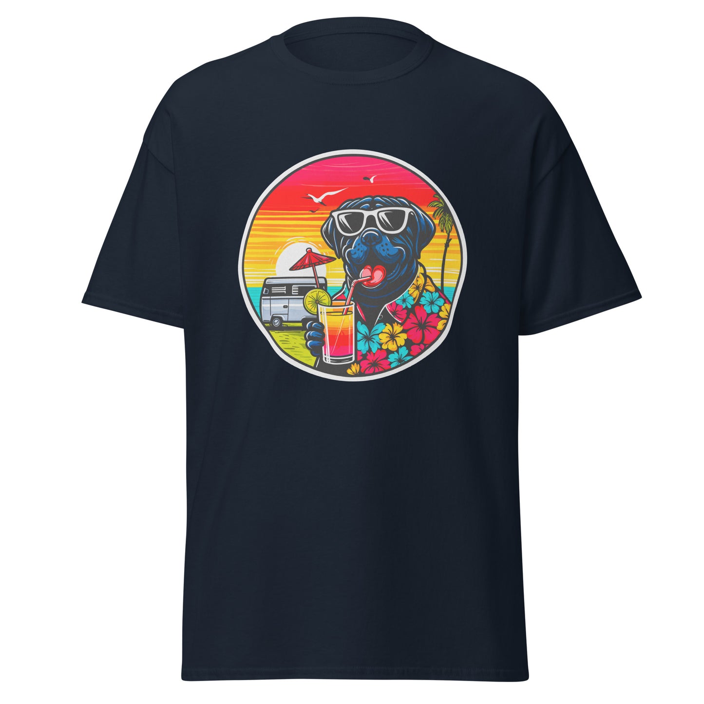 "Dogs On Vacation"-Kollektion - Black Mastiff - Klassisches Unisex-T-Shirt - 13 verschiedene Farben
