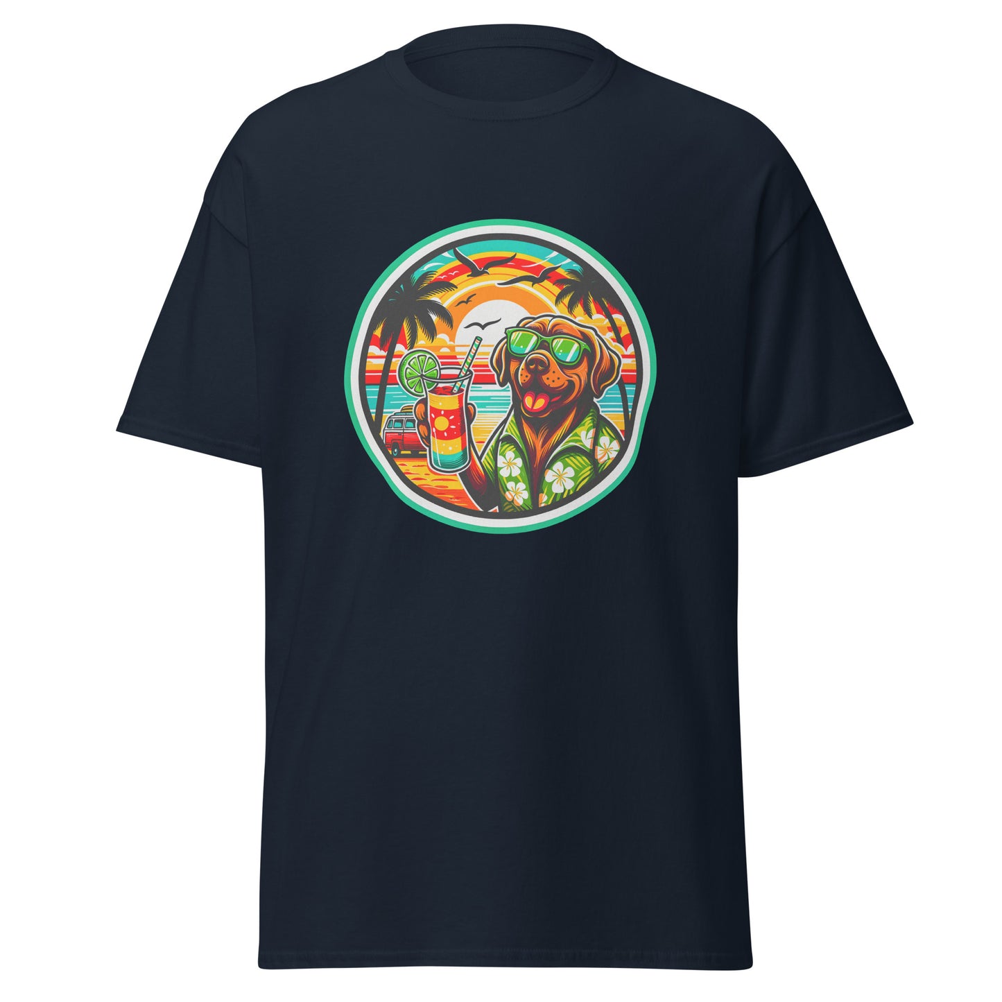 "Dogs On Vacation"-Kollektion - Brown Labrador - Klassisches Unisex-T-Shirt - 13 verschiedene Farben