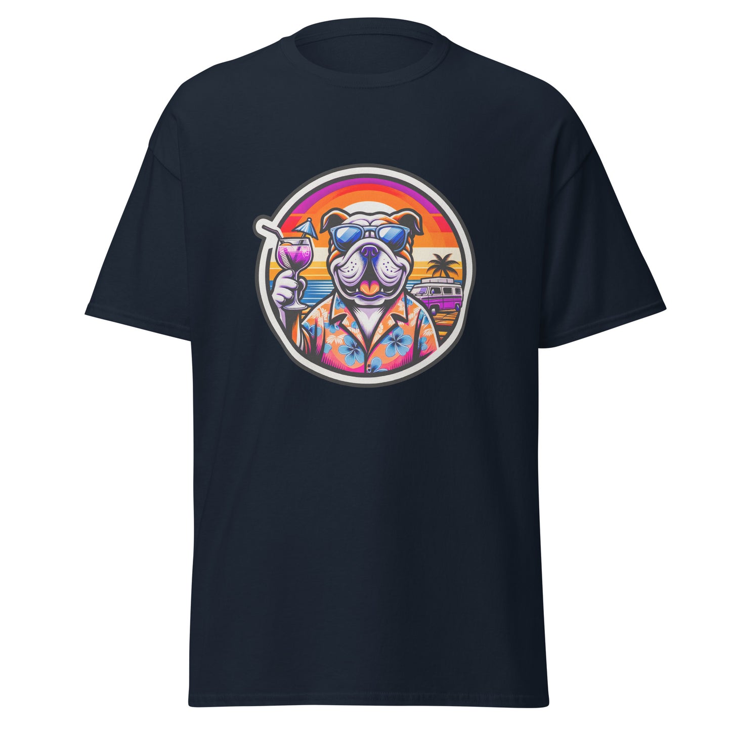 "Dogs On Vacation"-Kollektion - Lightbrown Bulldog - Klassisches Unisex-T-Shirt - 13 verschiedene Farben
