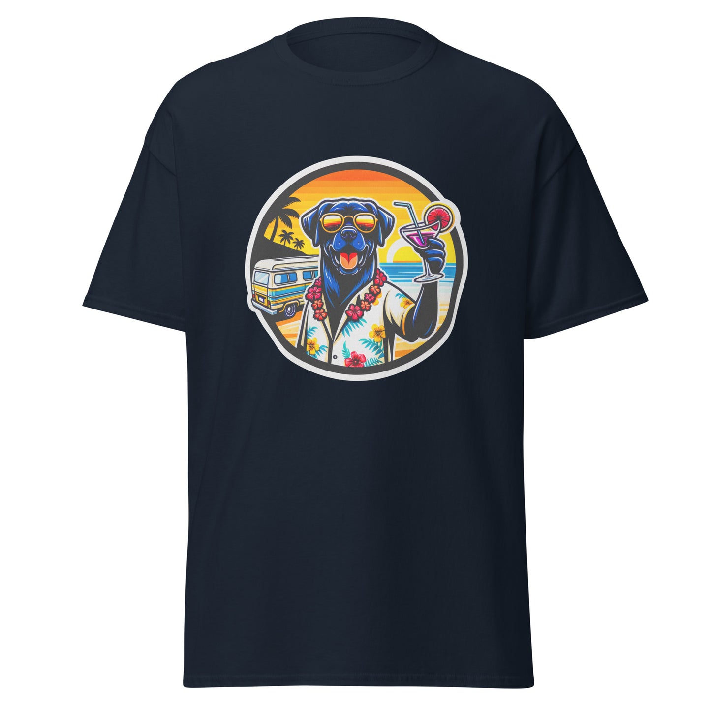"Dogs On Vacation"-Kollektion - Black Labrador #3 - Klassisches Unisex-T-Shirt - 13 verschiedene Farben