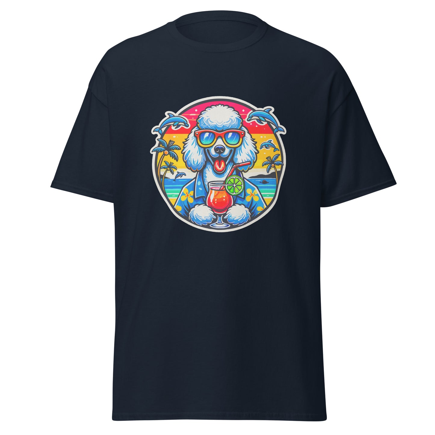 "Dogs On Vacation"-Kollektion - White Royal Poodle - Klassisches Unisex-T-Shirt - 13 verschiedene Farben