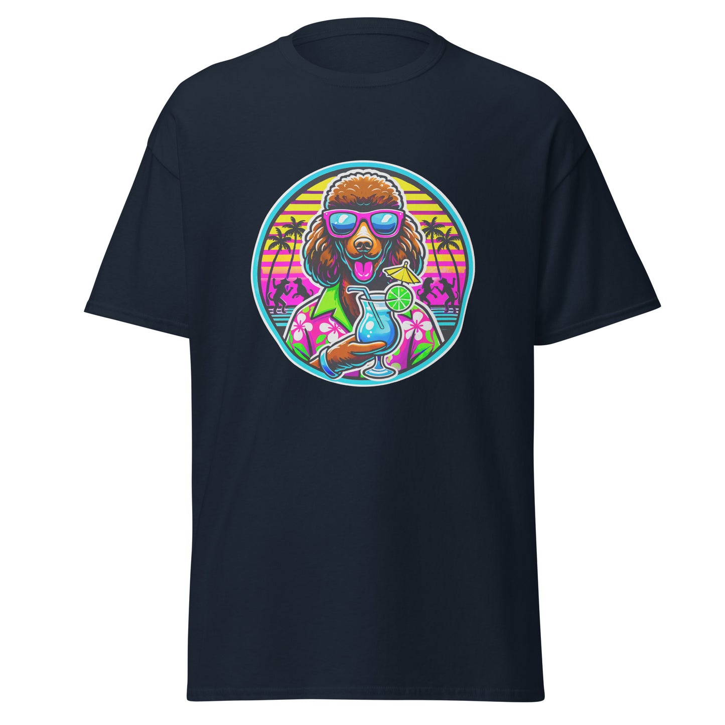 "Dogs On Vacation"-Kollektion - Brown Royal Poodle - Klassisches Unisex-T-Shirt - 13 verschiedene Farben