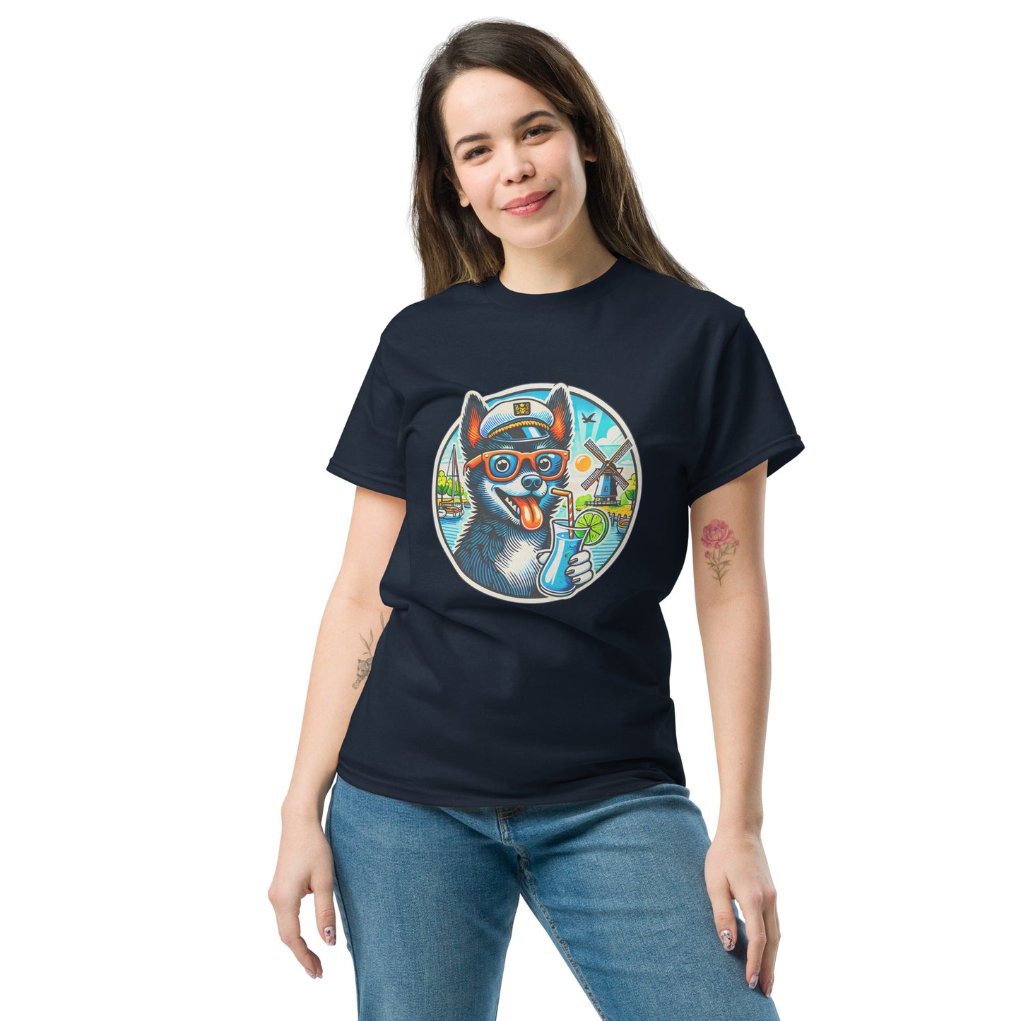 "Dogs On Vacation"-Kollektion - Schipperke - Klassisches Unisex-T-Shirt - 13 verschiedene Farben
