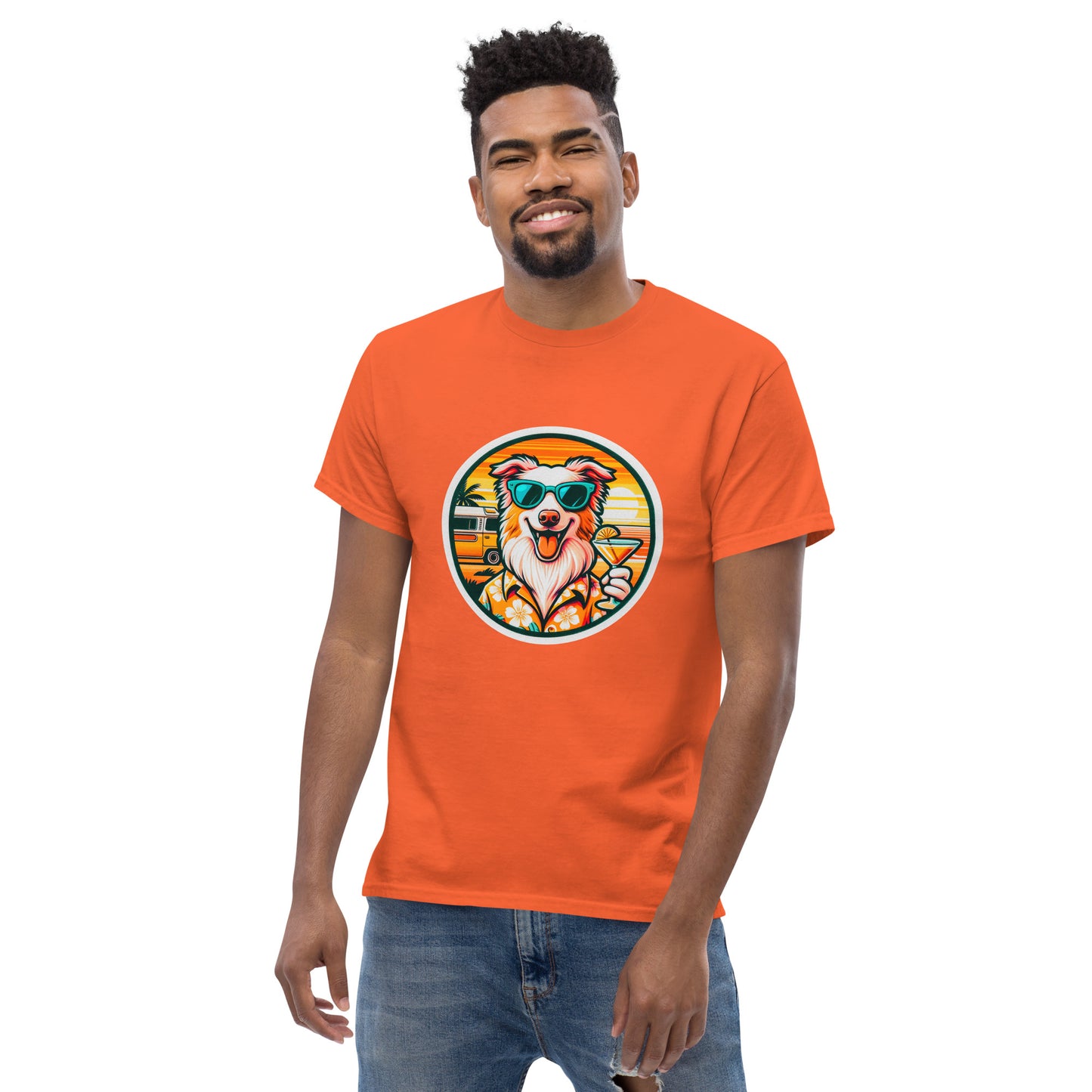"Dogs On Vacation"-Kollektion - Australian Shepherd #1 - Klassisches Unisex-T-Shirt - 13 verschiedene Farben
