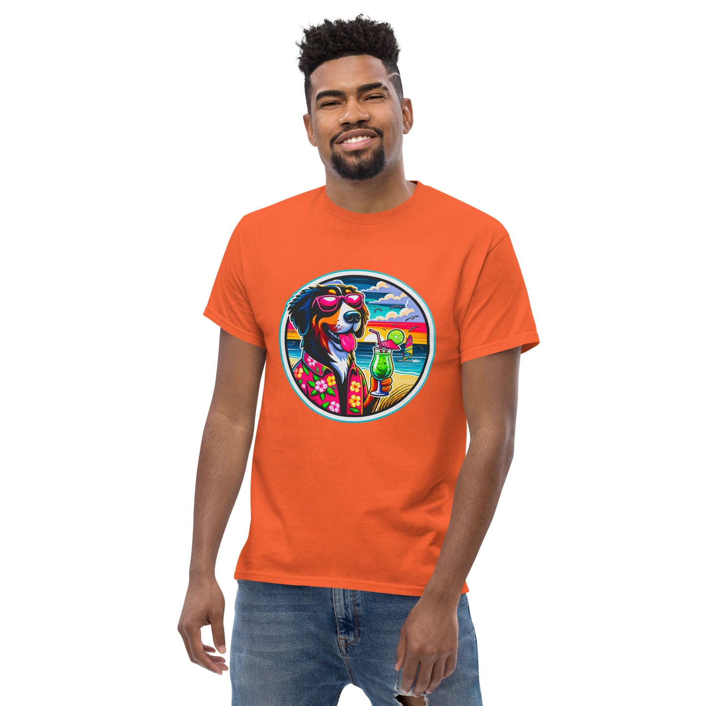 "Dogs On Vacation"-Kollektion - Swiss Mountain Dog #1 - Klassisches Unisex-T-Shirt - 13 verschiedene Farben