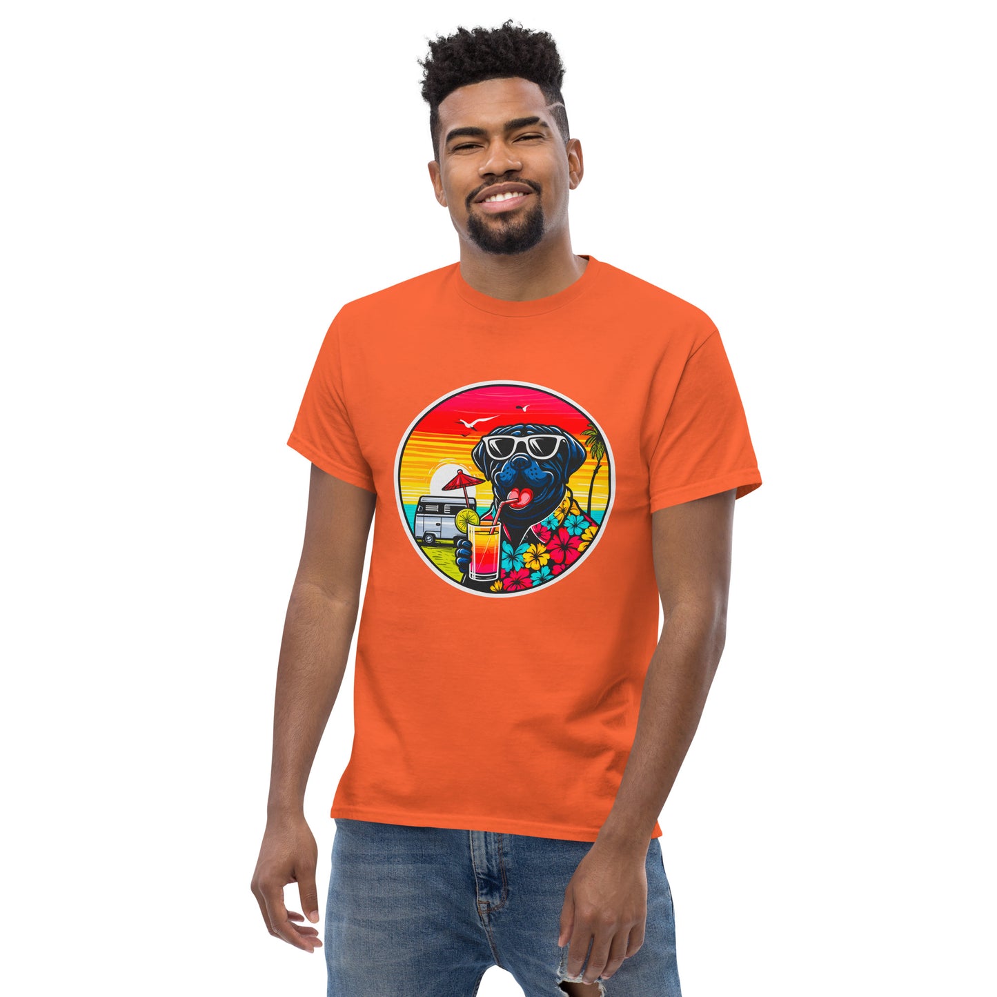 "Dogs On Vacation"-Kollektion - Black Mastiff - Klassisches Unisex-T-Shirt - 13 verschiedene Farben
