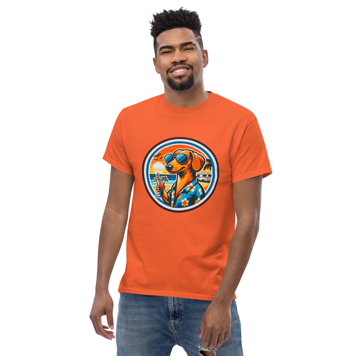 "Dogs On Vacation"-Kollektion - Cool Dachshund - Klassisches Unisex-T-Shirt - 13 verschiedene Farben