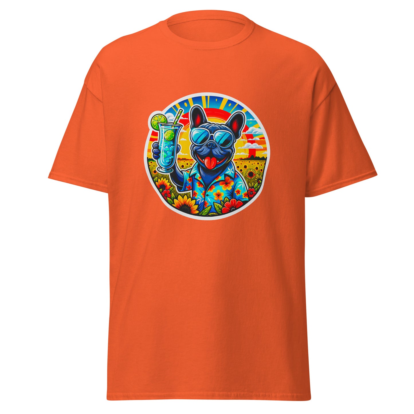 "Dogs On Vacation"-Kollektion - French Bulldog - Klassisches Unisex-T-Shirt - 13 verschiedene Farben