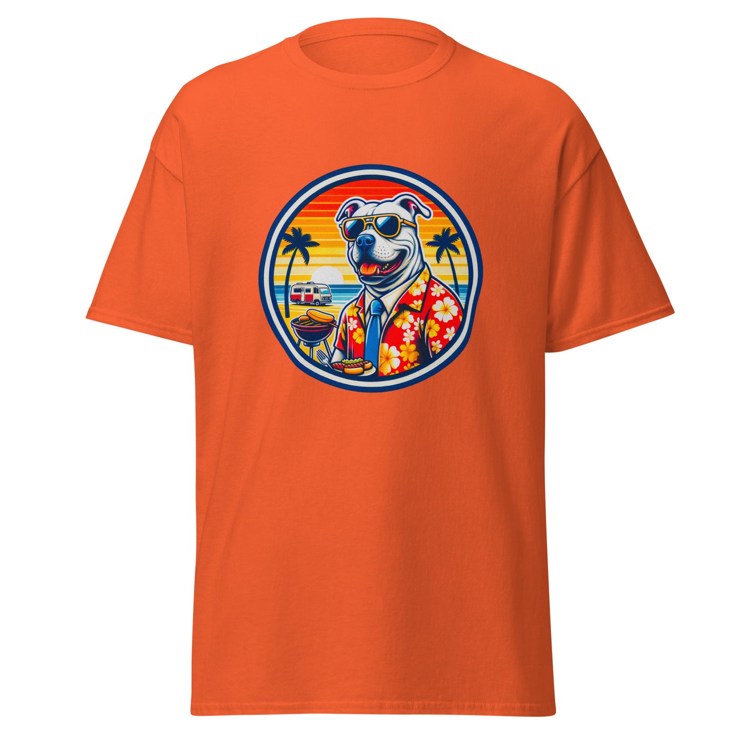"Dogs On Vacation"-Kollektion - Staffordshire-Terrier #1 - Klassisches Unisex-T-Shirt - 13 verschiedene Farben