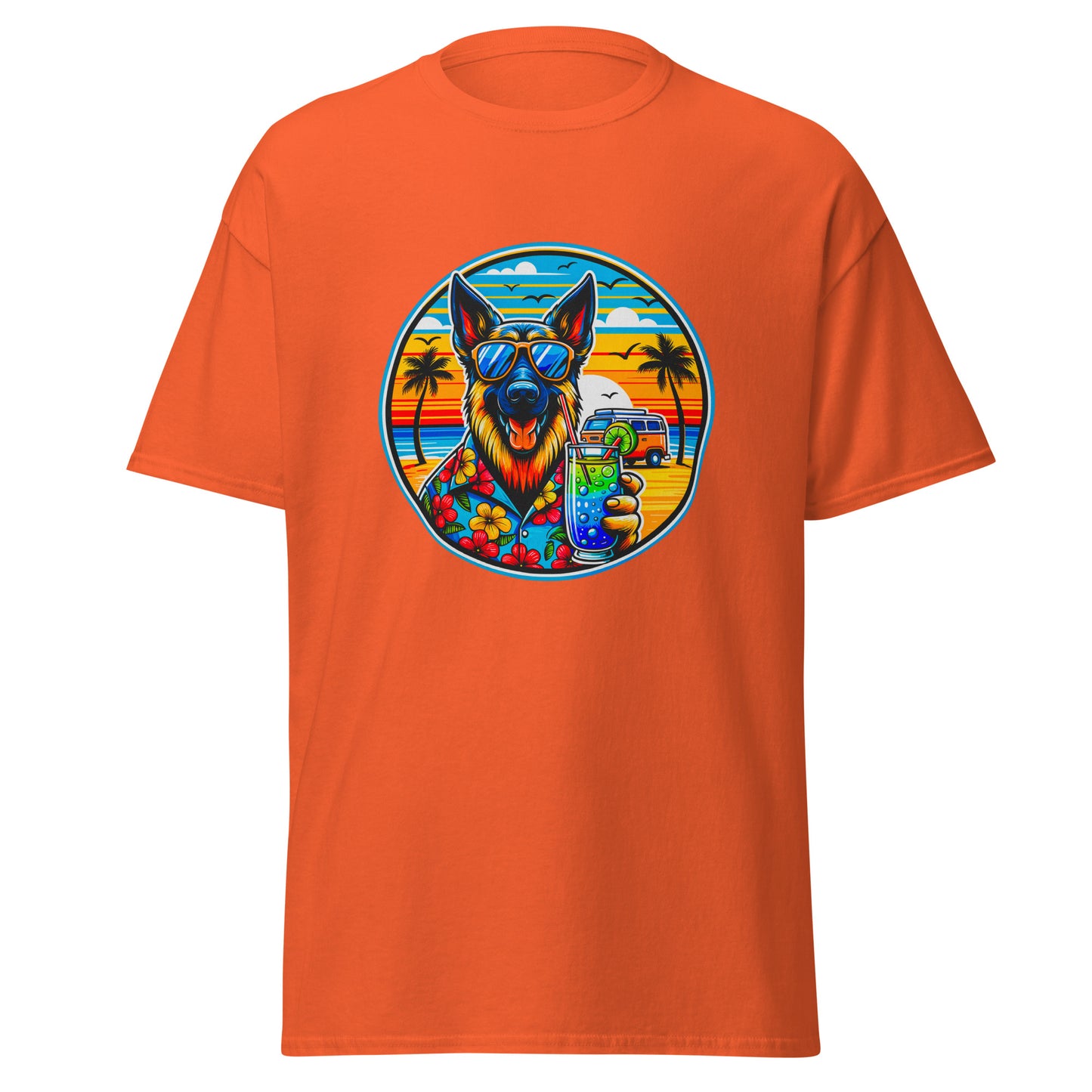 "Dogs On Vacation"-Kollektion - Schäferhund #2 - Klassisches Unisex-T-Shirt - 13 verschiedene Farben