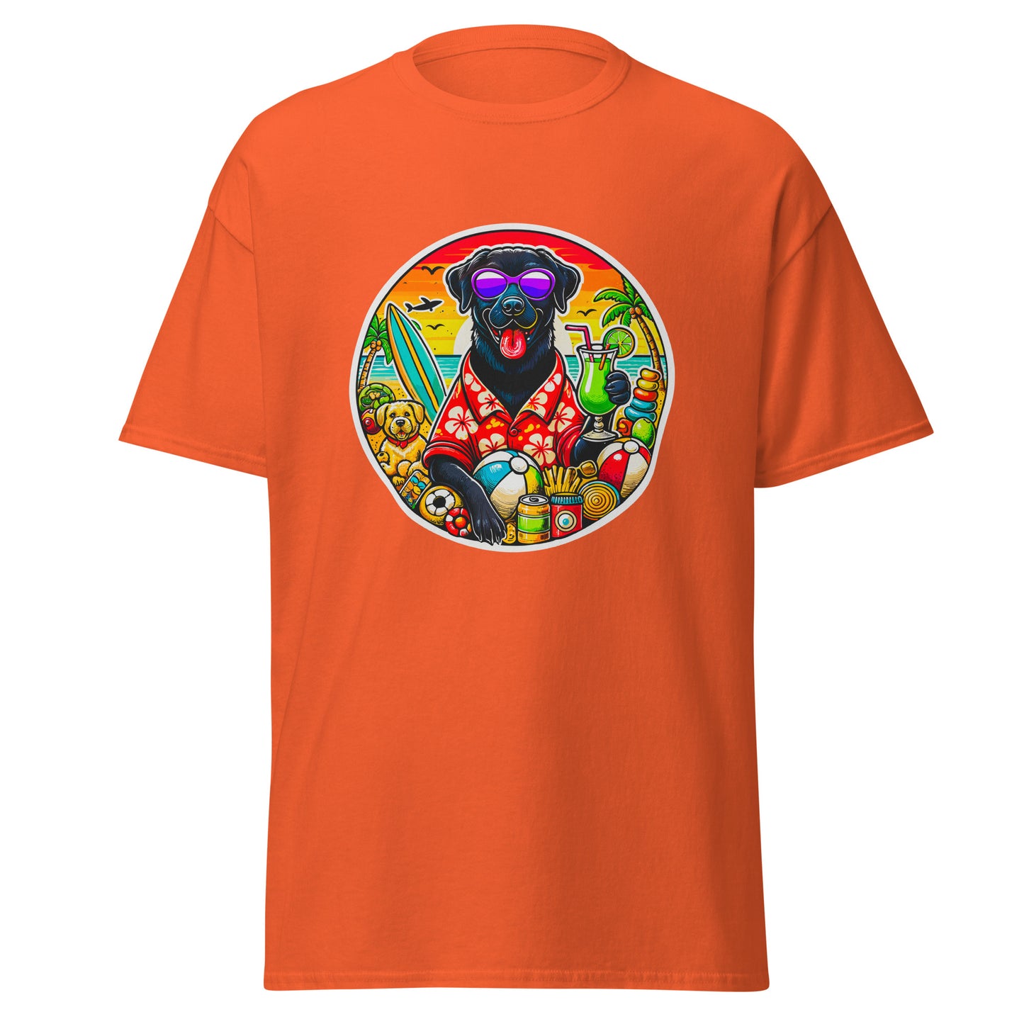 "Dogs On Vacation"-Kollektion - Black Labrador #2 - Klassisches Unisex-T-Shirt - 13 verschiedene Farben