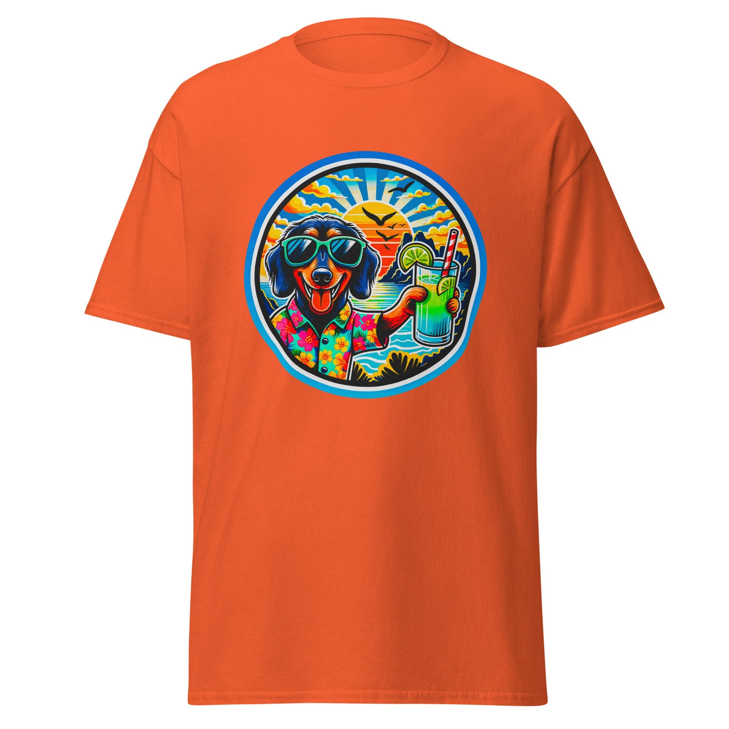 "Dogs On Vacation"-Kollektion - Wire-haired Dachshund - Klassisches Unisex-T-Shirt - 13 verschiedene Farben