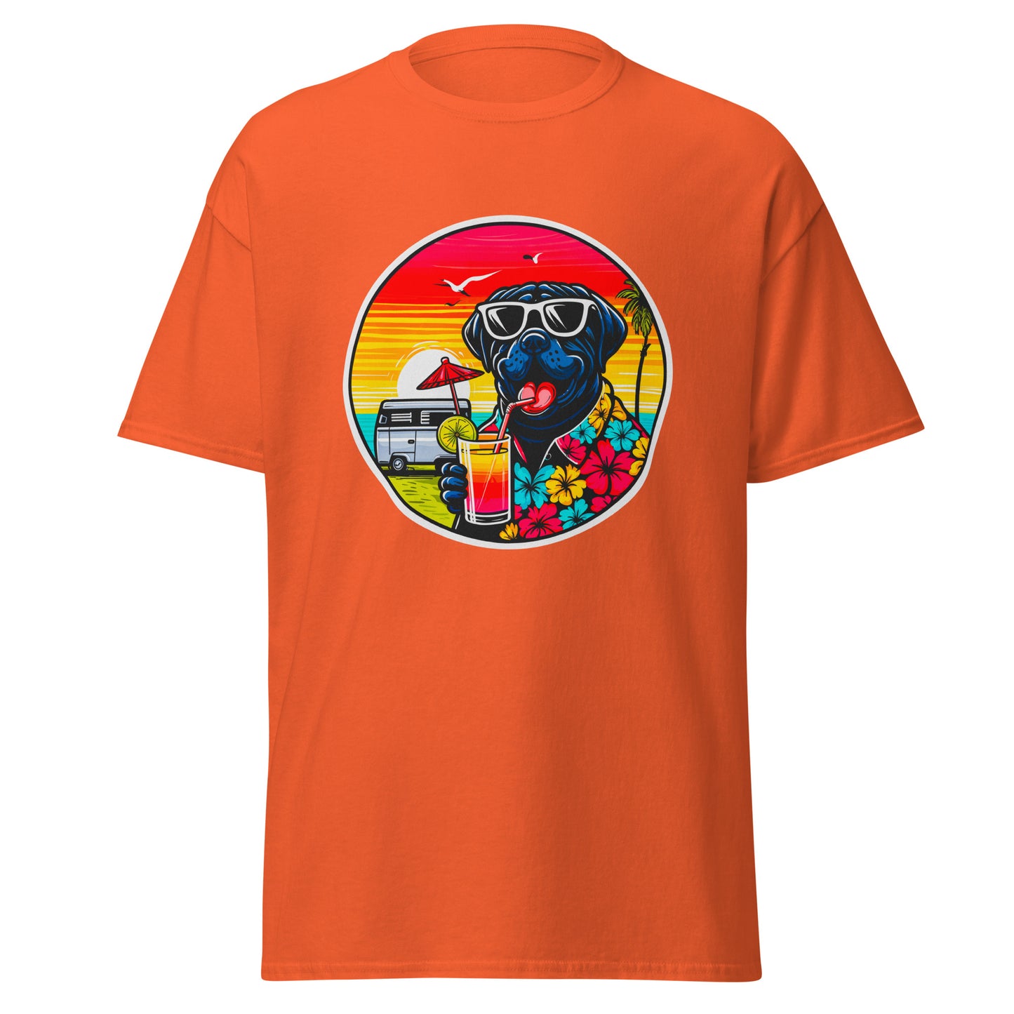 "Dogs On Vacation"-Kollektion - Black Mastiff - Klassisches Unisex-T-Shirt - 13 verschiedene Farben