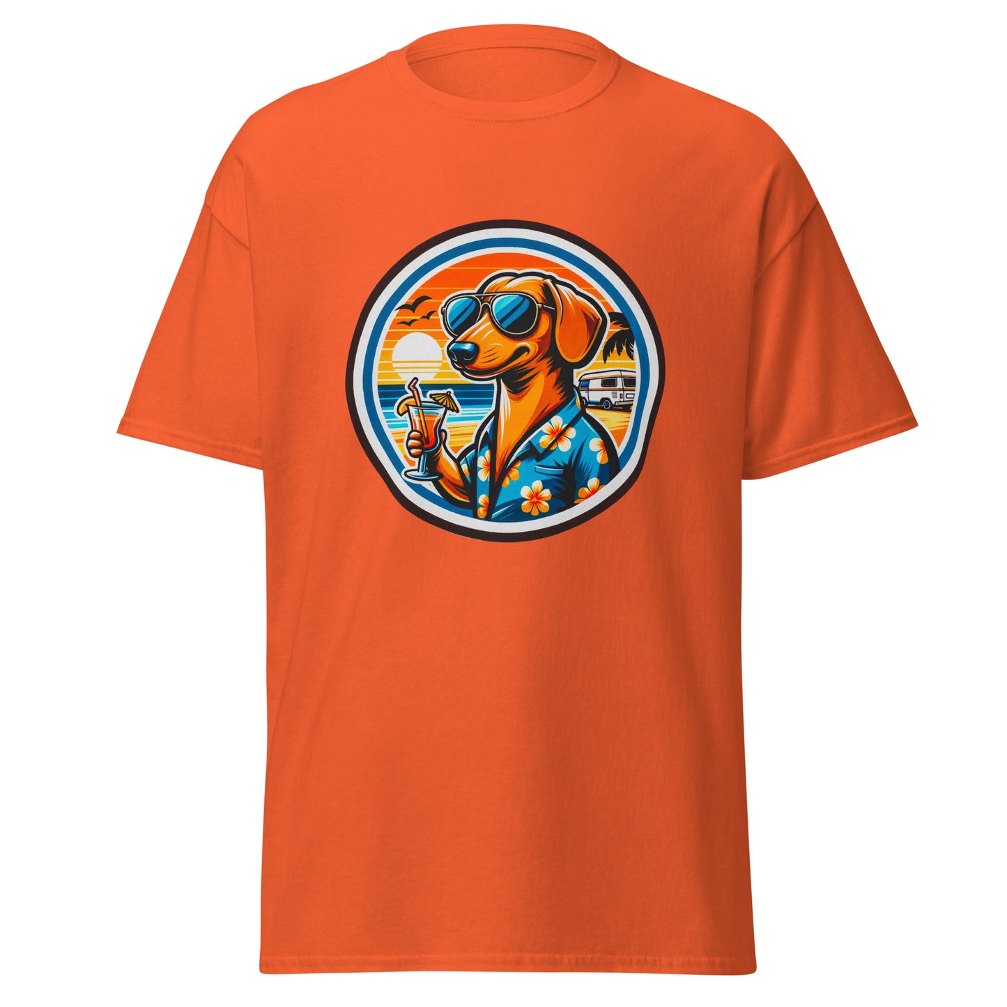 "Dogs On Vacation"-Kollektion - Cool Dachshund - Klassisches Unisex-T-Shirt - 13 verschiedene Farben