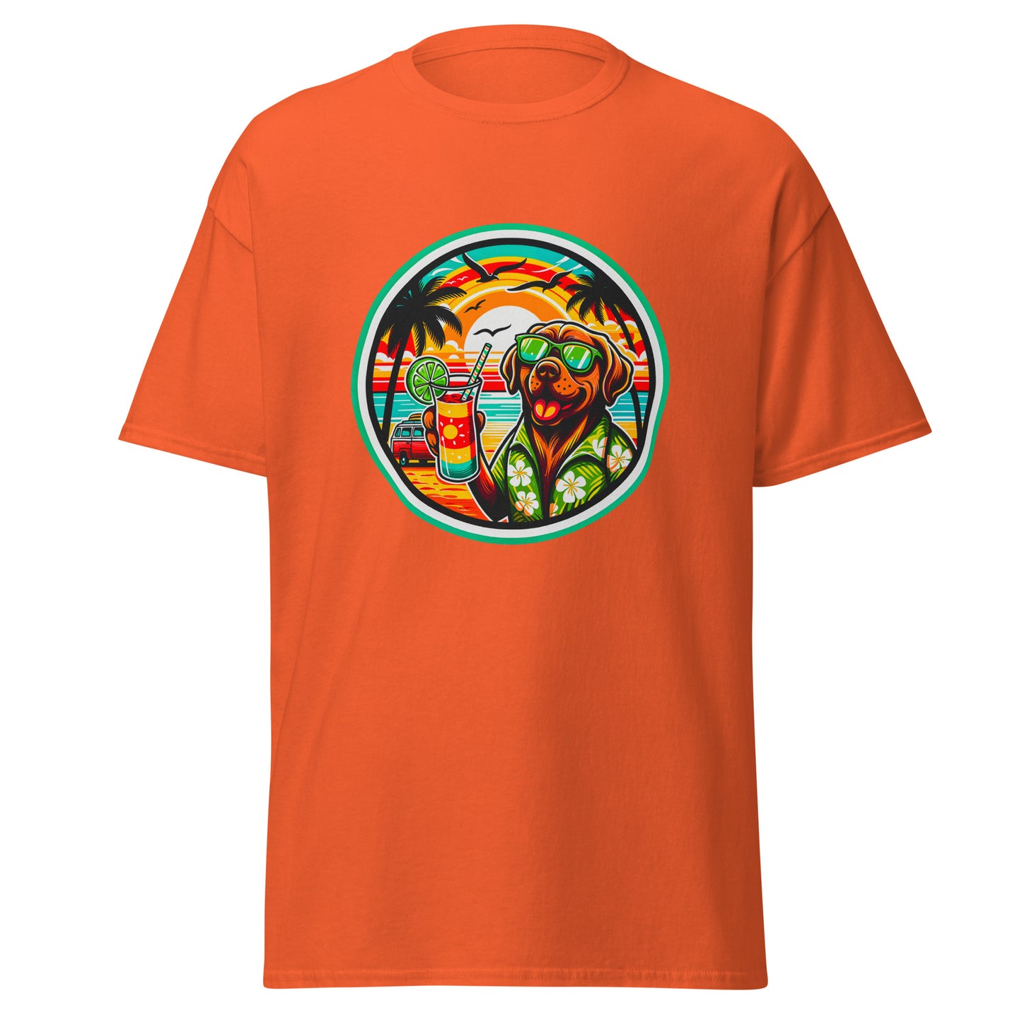"Dogs On Vacation"-Kollektion - Brown Labrador - Klassisches Unisex-T-Shirt - 13 verschiedene Farben