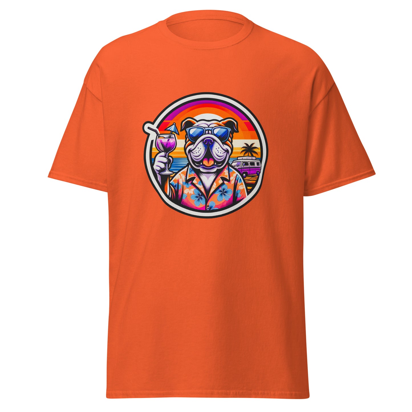 "Dogs On Vacation"-Kollektion - Lightbrown Bulldog - Klassisches Unisex-T-Shirt - 13 verschiedene Farben