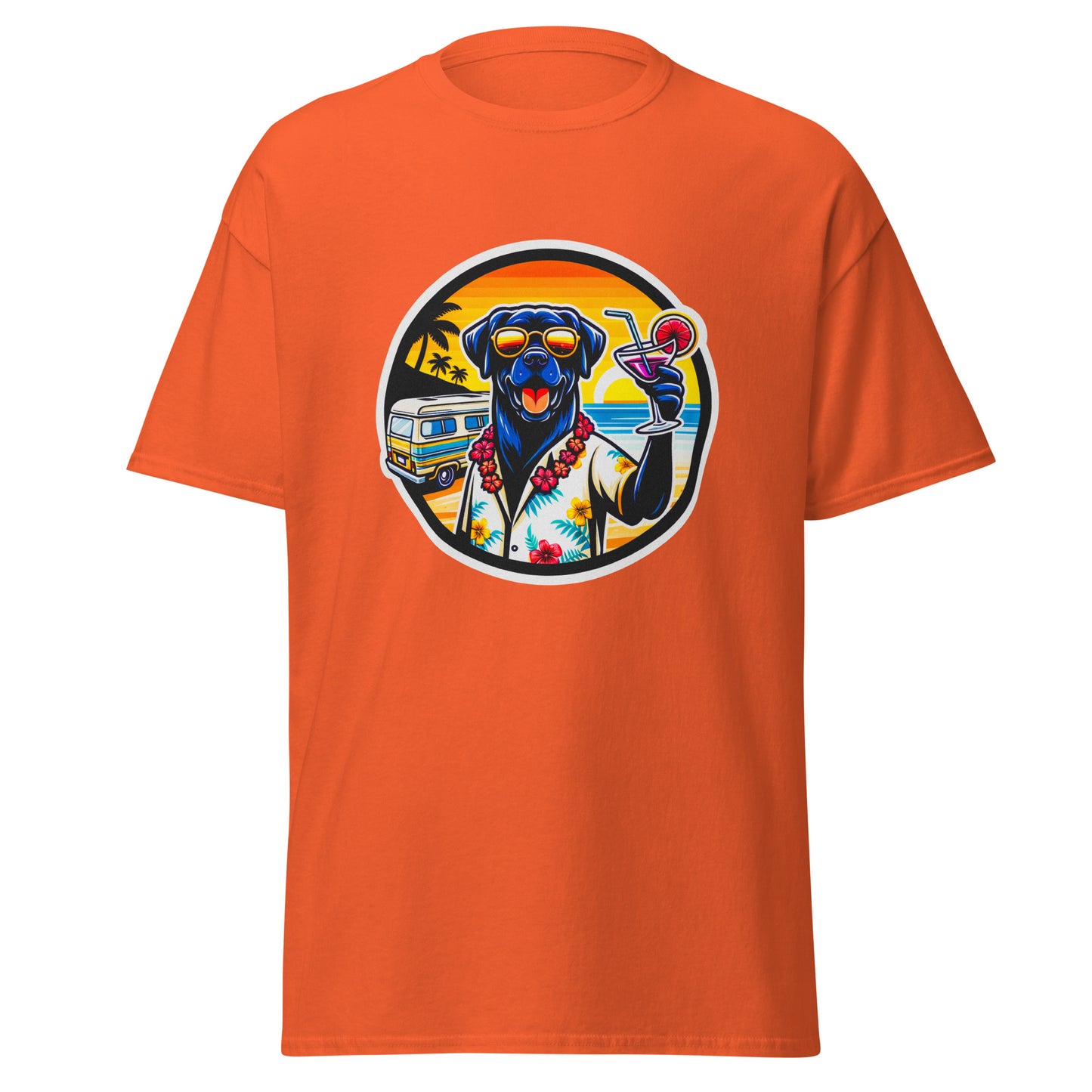 "Dogs On Vacation"-Kollektion - Black Labrador #3 - Klassisches Unisex-T-Shirt - 13 verschiedene Farben