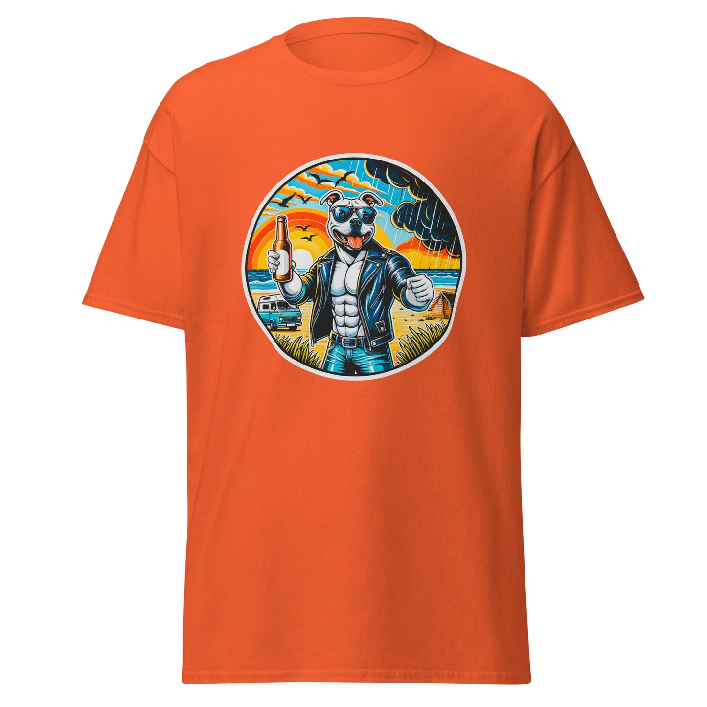 "Dogs On Vacation"-Kollektion - Staffordshire-Terrier #3 - Klassisches Unisex-T-Shirt - 13 verschiedene Farben