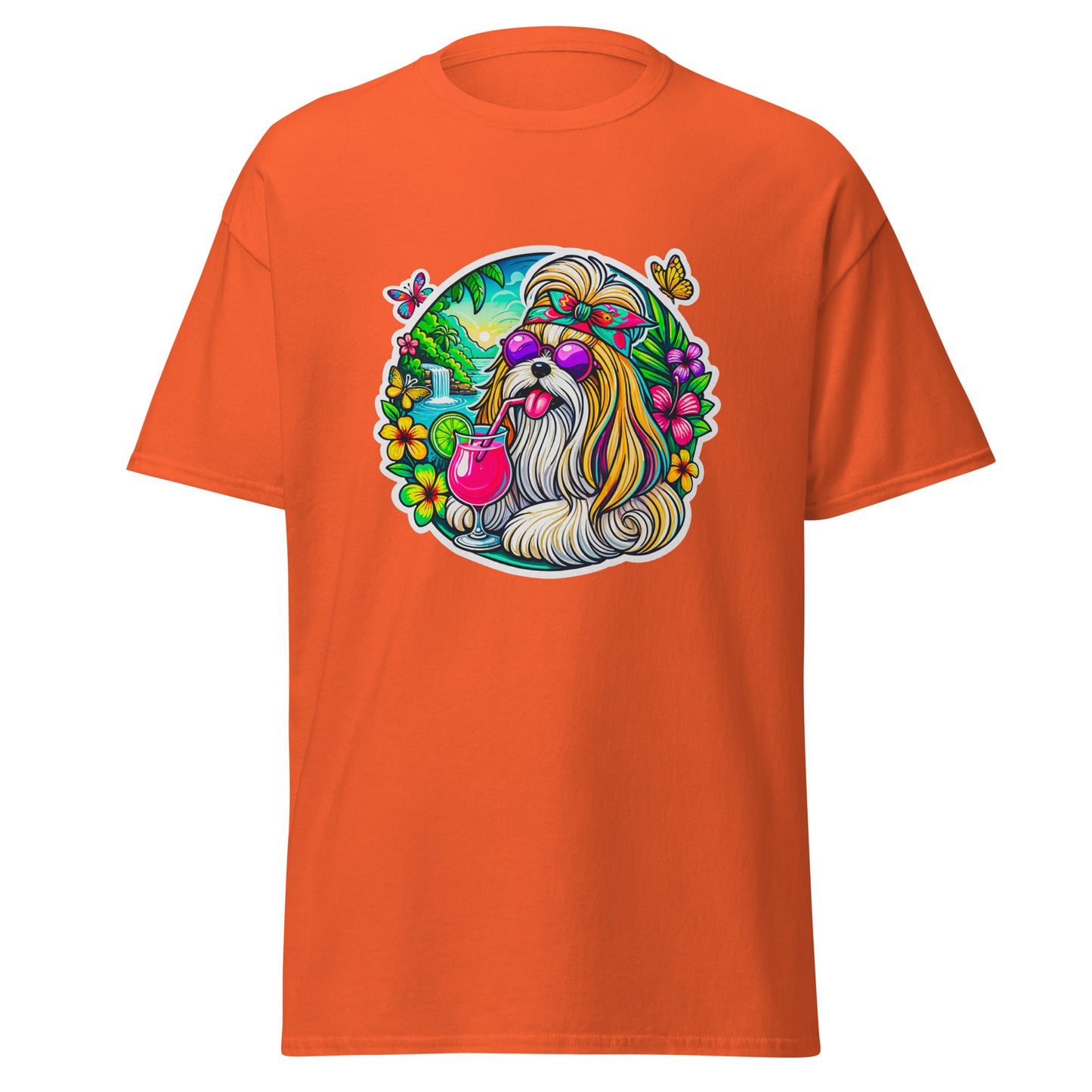 "Dogs On Vacation"-Kollektion - Ihasa Apso - Klassisches Unisex-T-Shirt - 13 verschiedene Farben