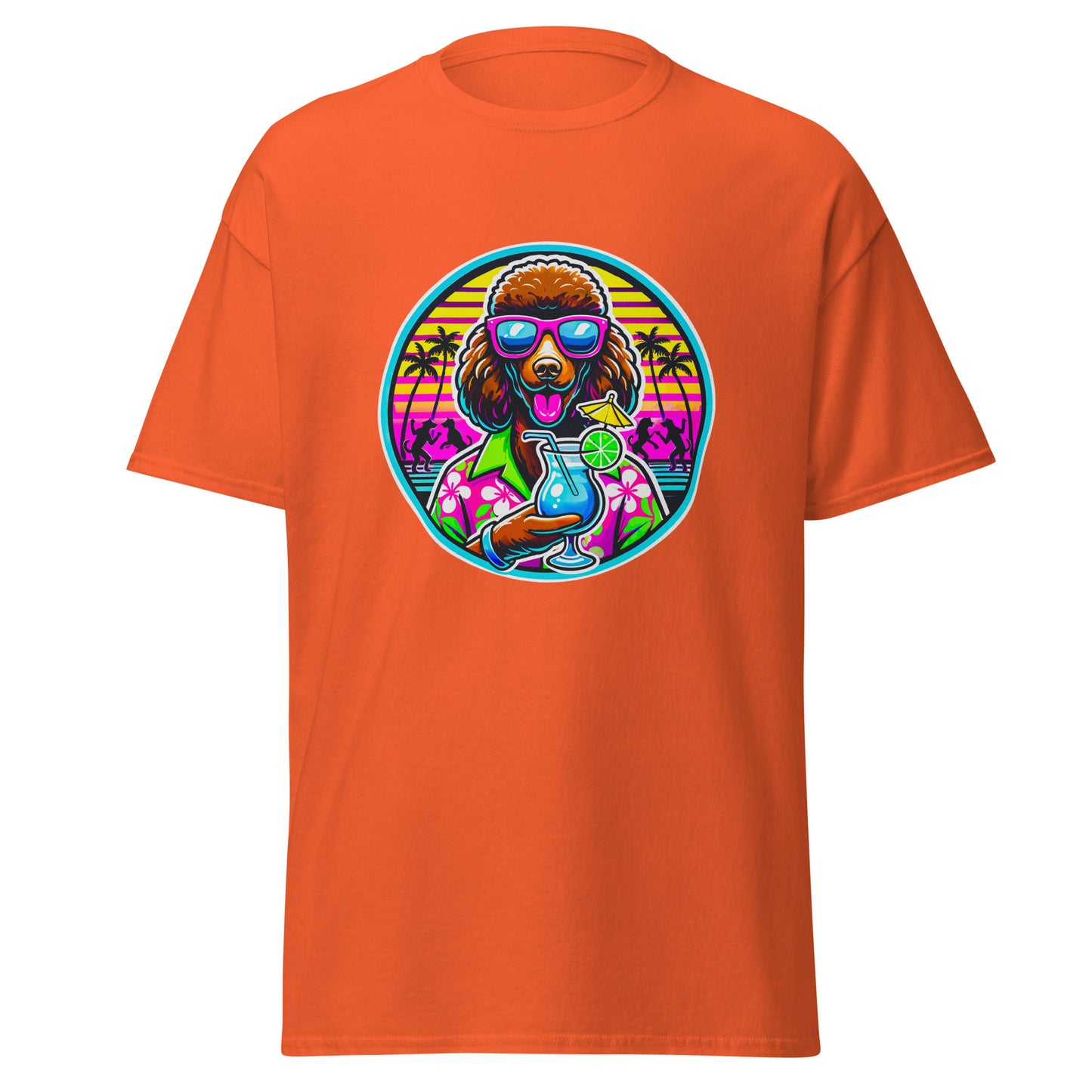 "Dogs On Vacation"-Kollektion - Brown Royal Poodle - Klassisches Unisex-T-Shirt - 13 verschiedene Farben
