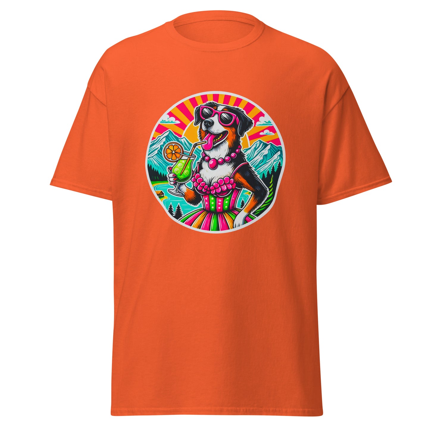 "Dogs On Vacation"-Kollektion - Schweizer Sennenhund - Klassisches Unisex-T-Shirt - 13 verschiedene Farben