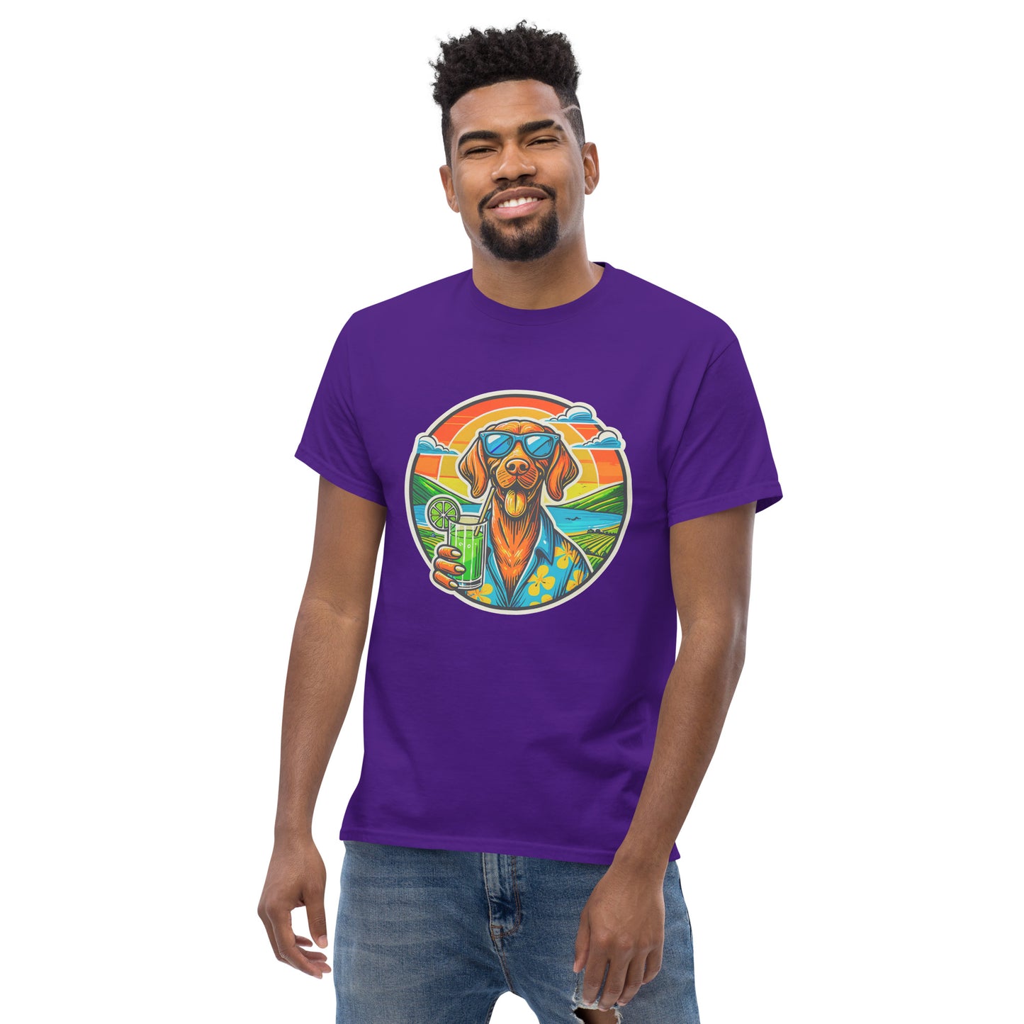 "Dogs On Vacation"-Kollektion - Viszla - Klassisches Unisex-T-Shirt - 13 verschiedene Farben