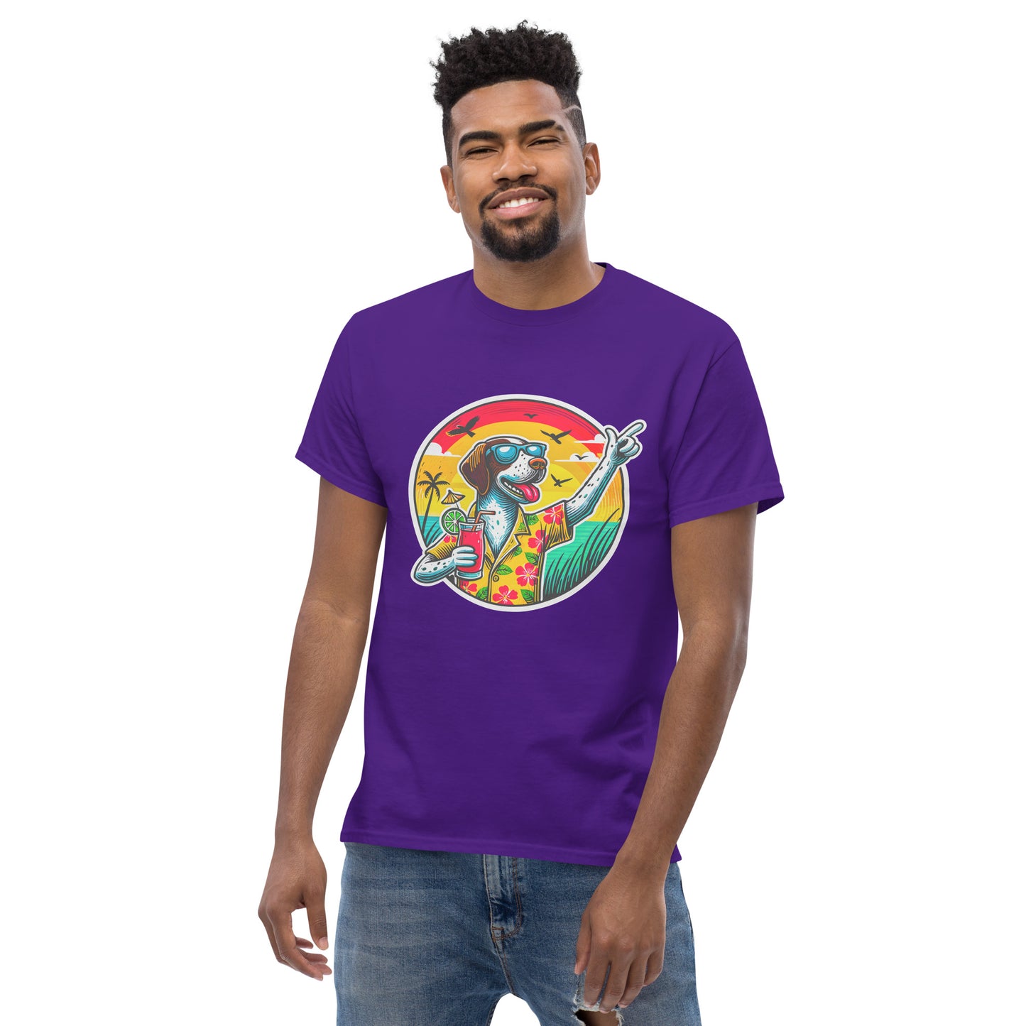 "Dogs On Vacation"-Kollektion - Pointer - Klassisches Unisex-T-Shirt - 13 verschiedene Farben