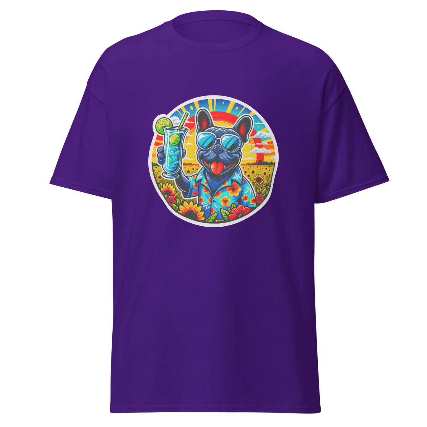"Dogs On Vacation"-Kollektion - French Bulldog - Klassisches Unisex-T-Shirt - 13 verschiedene Farben