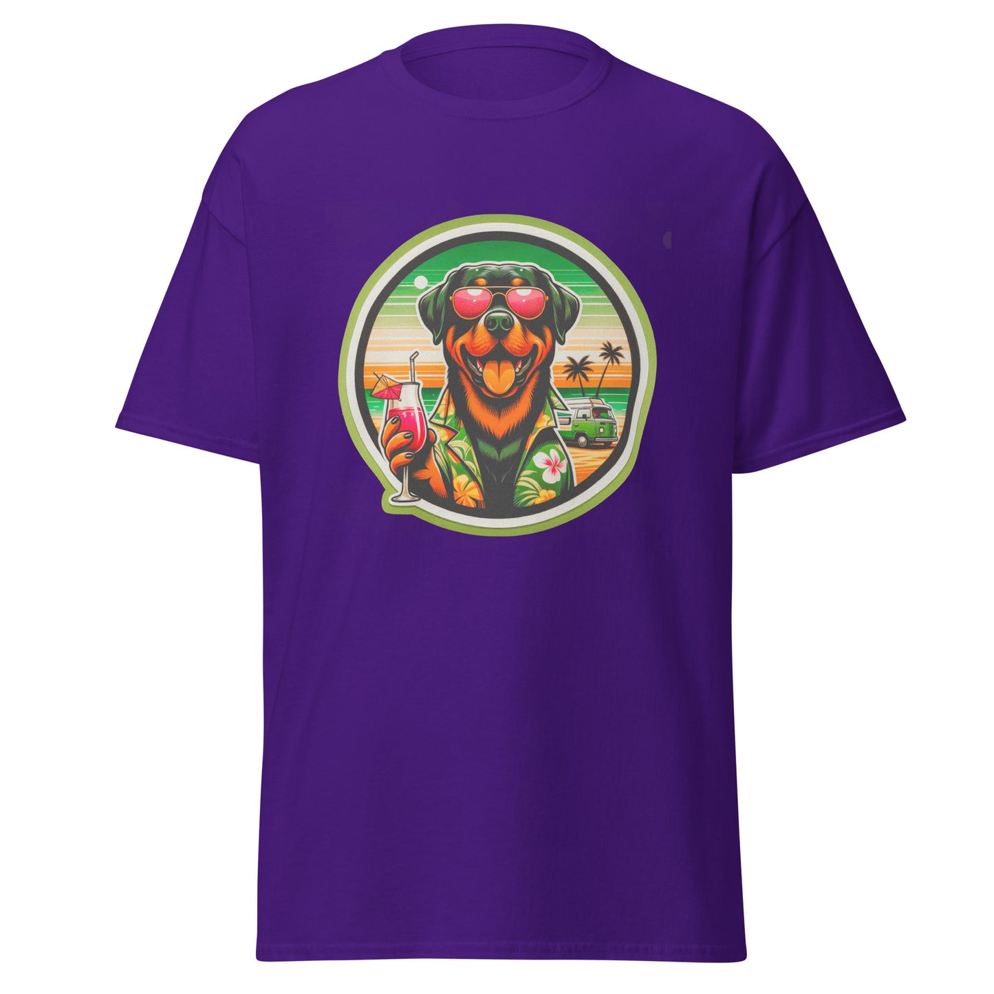 "Dogs On Vacation"-Kollektion - Rottweiler - Klassisches Unisex-T-Shirt - 13 verschiedene Farben