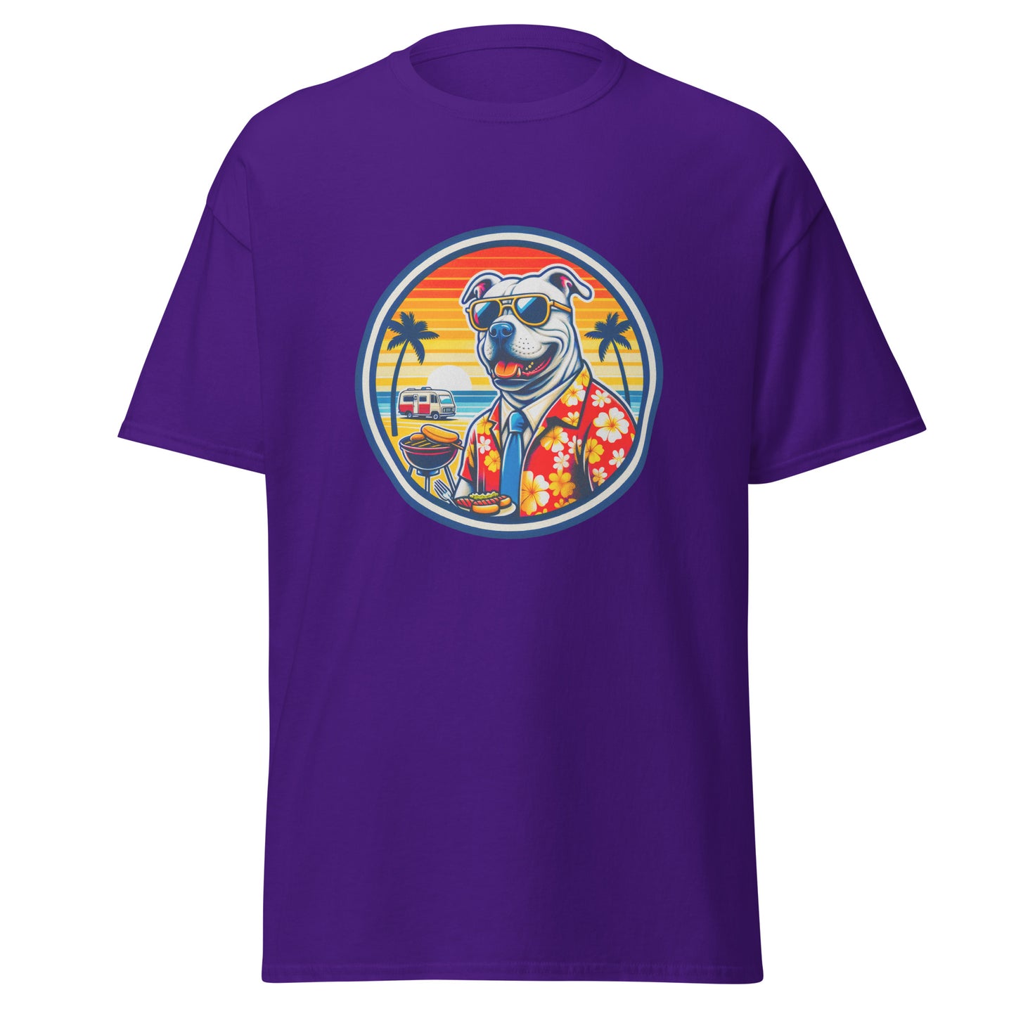 "Dogs On Vacation"-Kollektion - Staffordshire-Terrier #1 - Klassisches Unisex-T-Shirt - 13 verschiedene Farben