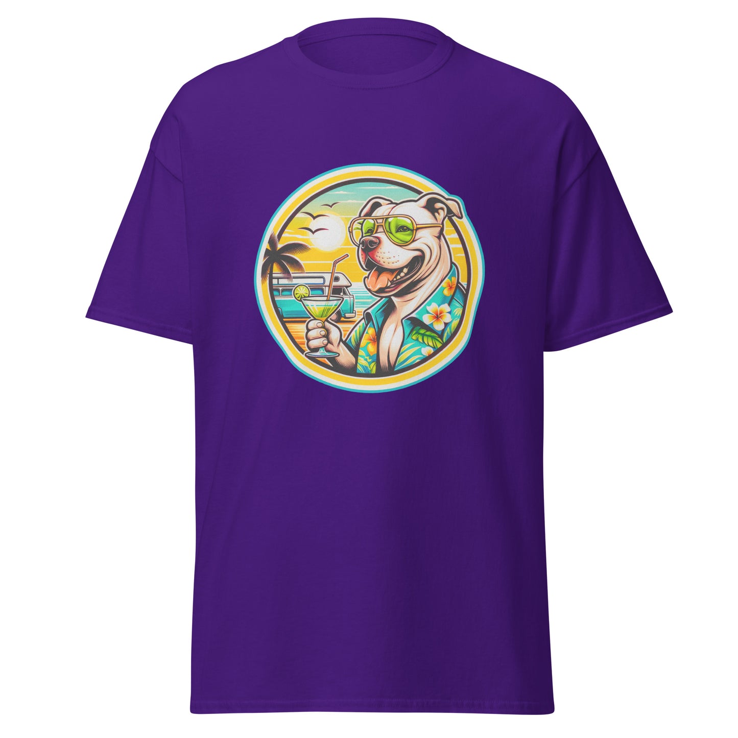 "Dogs On Vacation"-Kollektion - Staffordshire-Terrier #2 - Klassisches Unisex-T-Shirt - 13 verschiedene Farben