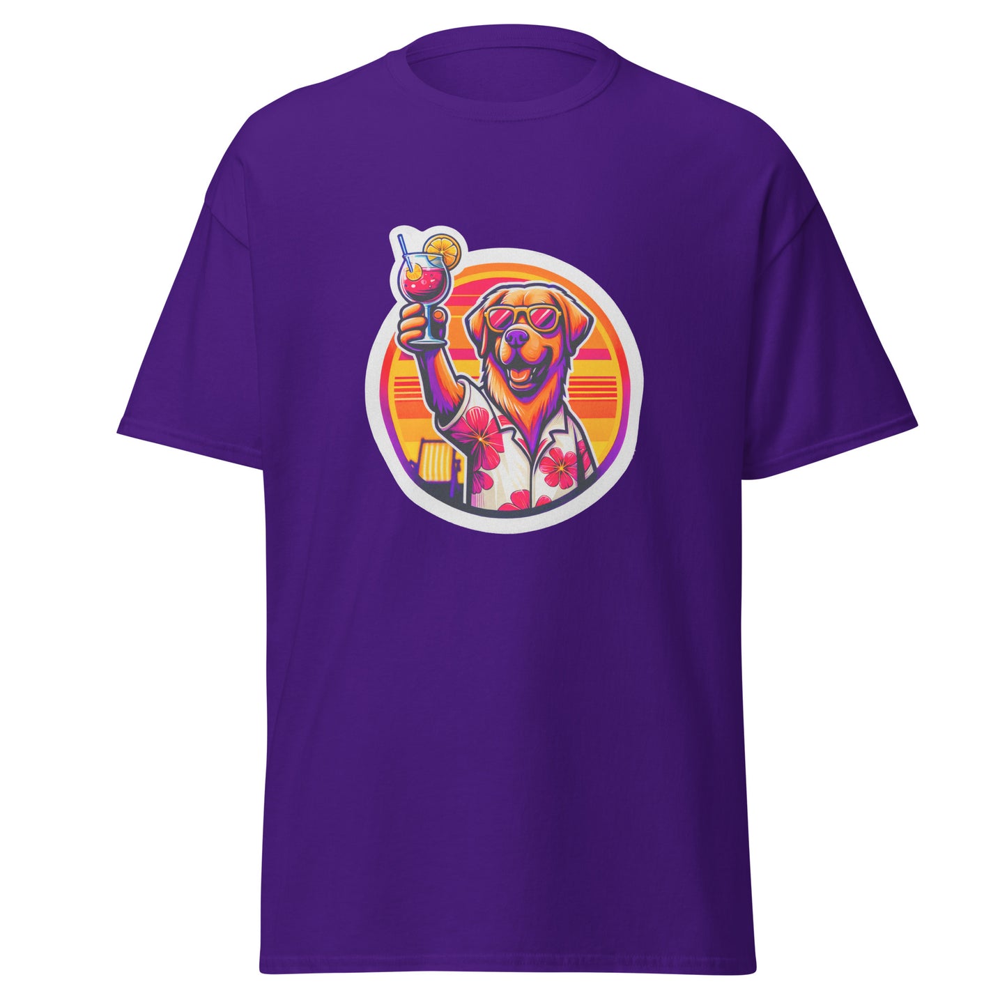 "Dogs On Vacation"-Kollektion - Golden Retriever #1 - Klassisches Unisex-T-Shirt - 13 verschiedene Farben