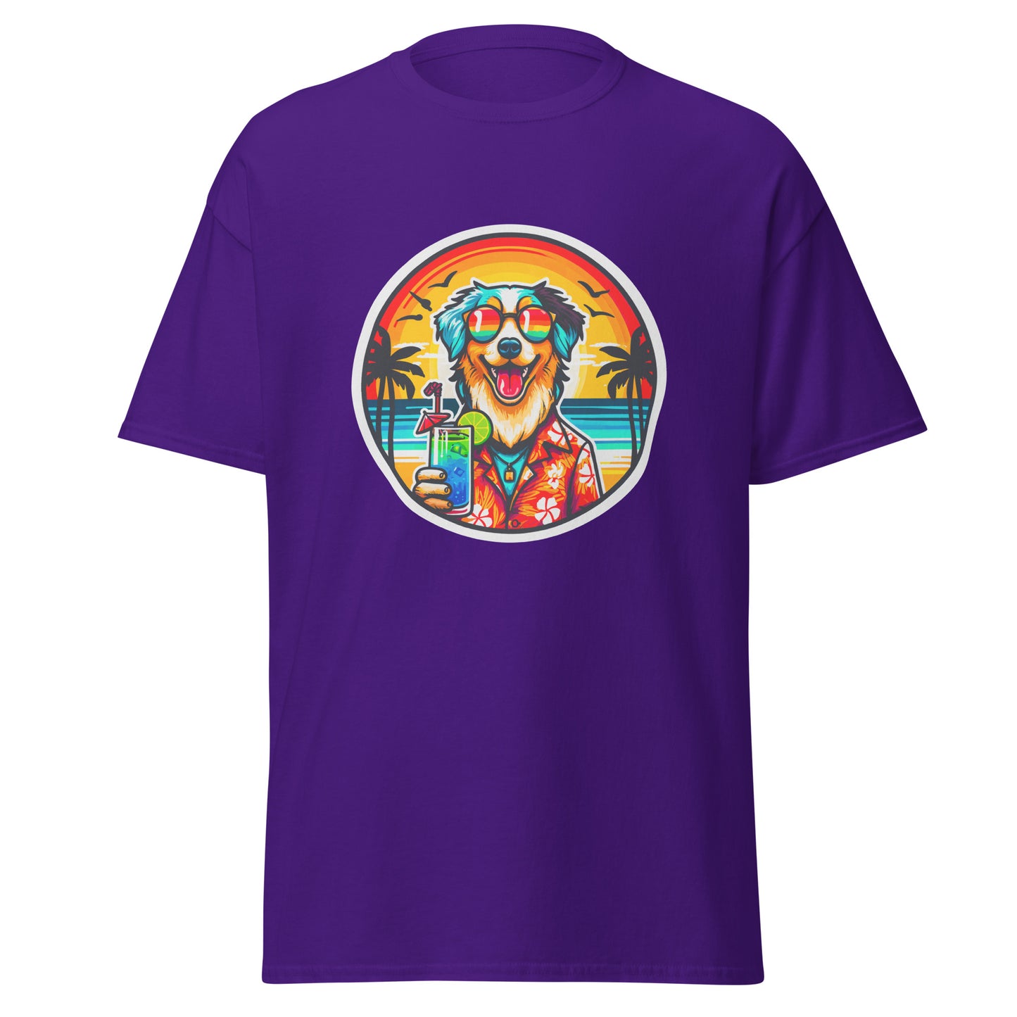 "Dogs On Vacation"-Kollektion - Australian Shepherd #3 - Klassisches Unisex-T-Shirt - 13 verschiedene Farben