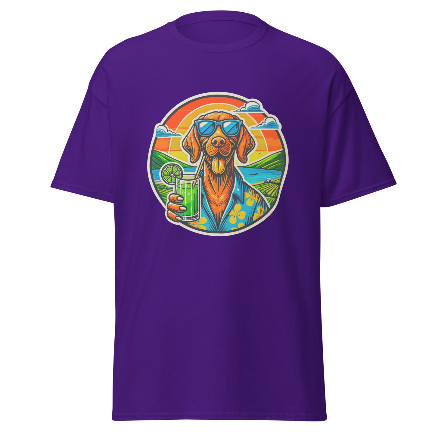 "Dogs On Vacation"-Kollektion - Viszla - Klassisches Unisex-T-Shirt - 13 verschiedene Farben
