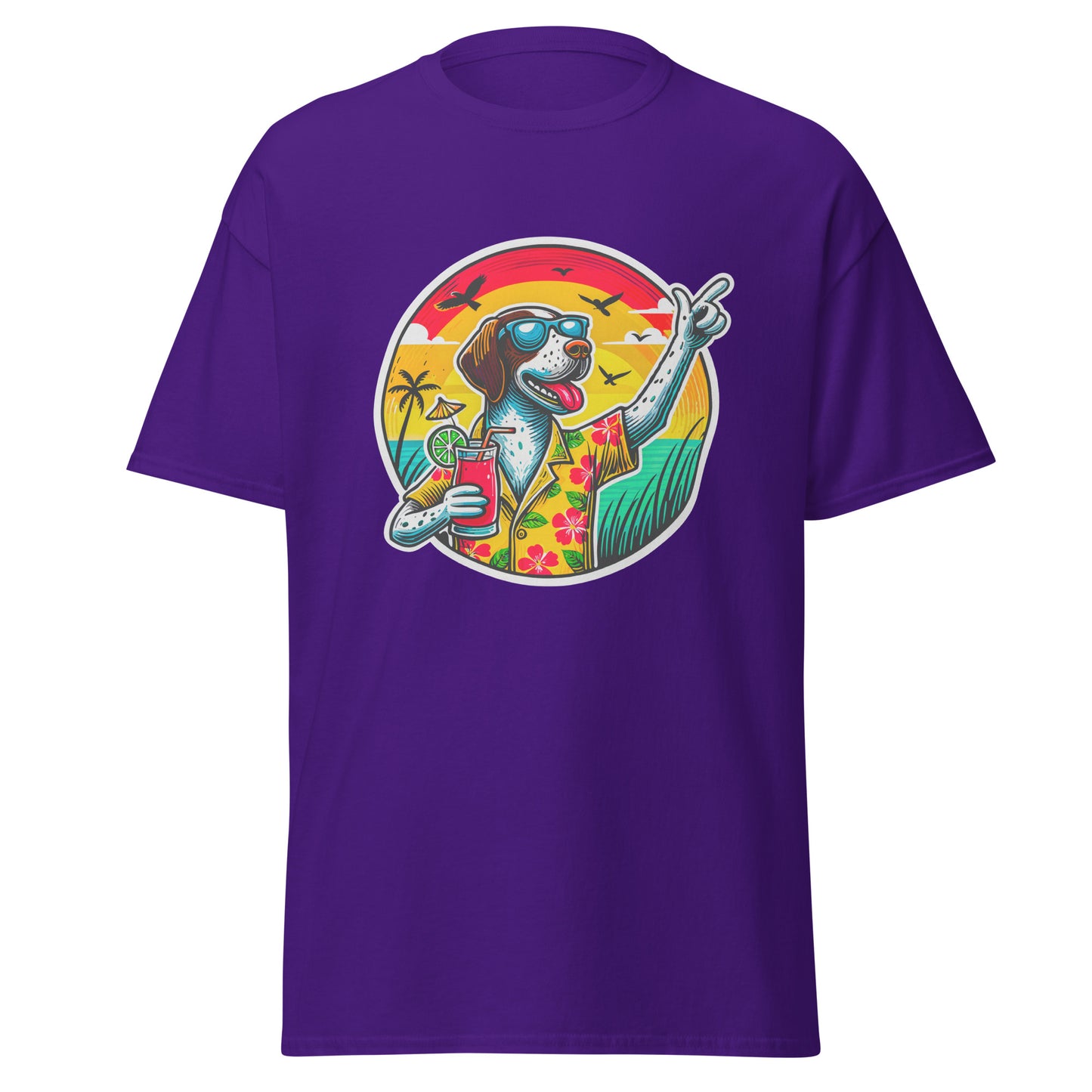 "Dogs On Vacation"-Kollektion - Pointer - Klassisches Unisex-T-Shirt - 13 verschiedene Farben