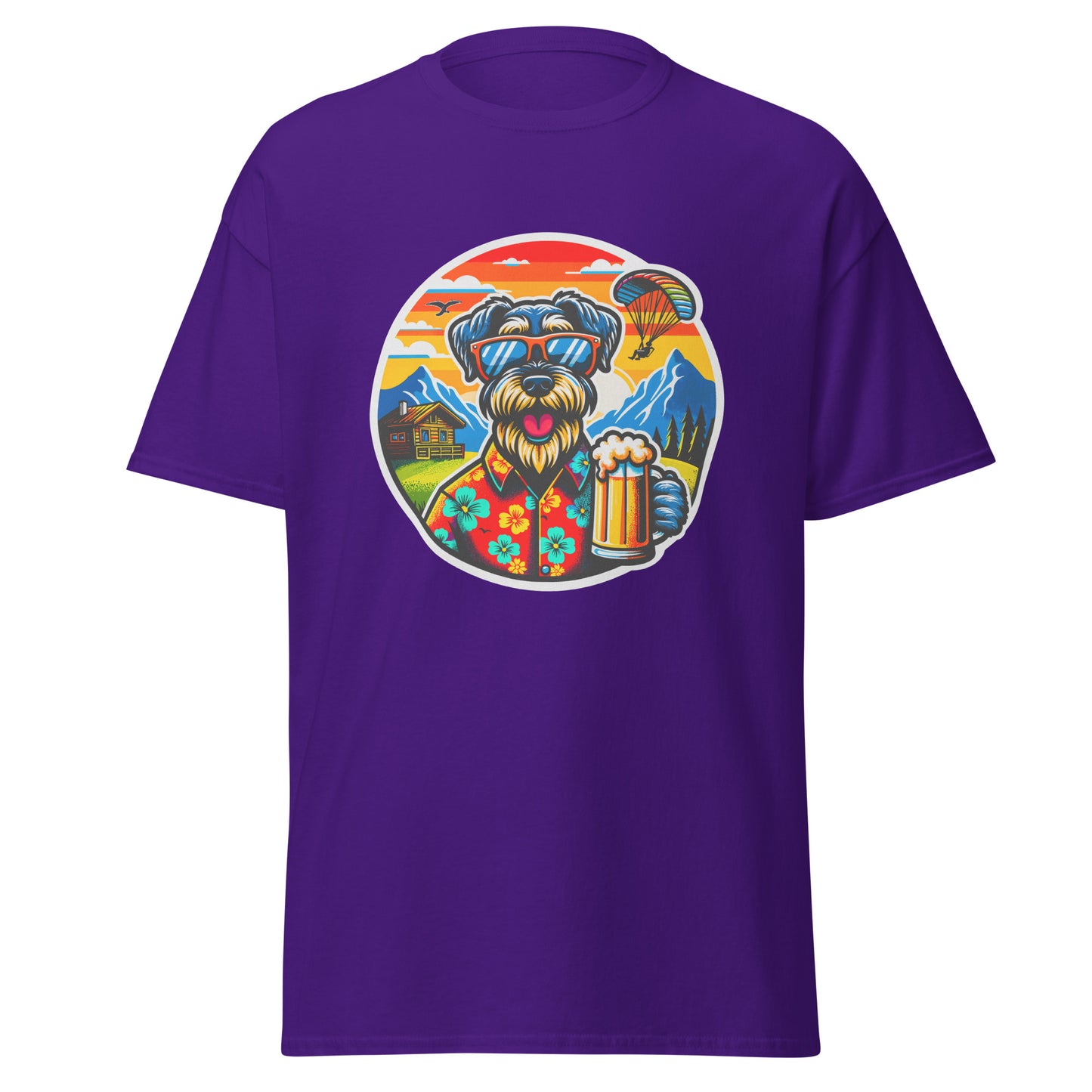 Klassisches Unisex T-Shirt"Dogs On Vacation"-Kollektion - Riesenschnauzer in Bavaria - Klassisches Unisex-T-Shirt - 13 verschiedene Farben