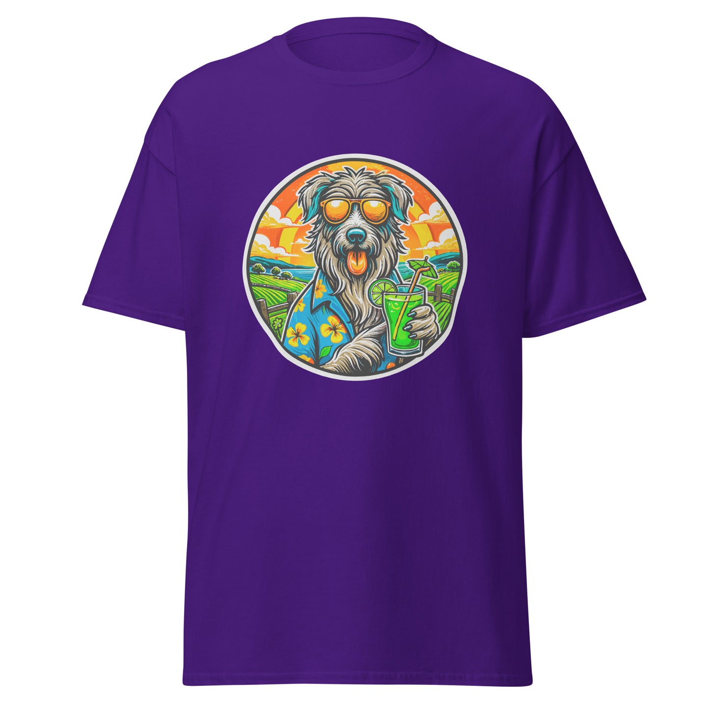 "Dogs On Vacation"-Kollektion - Irish Wolfhound - Klassisches Unisex-T-Shirt - 13 verschiedene Farben