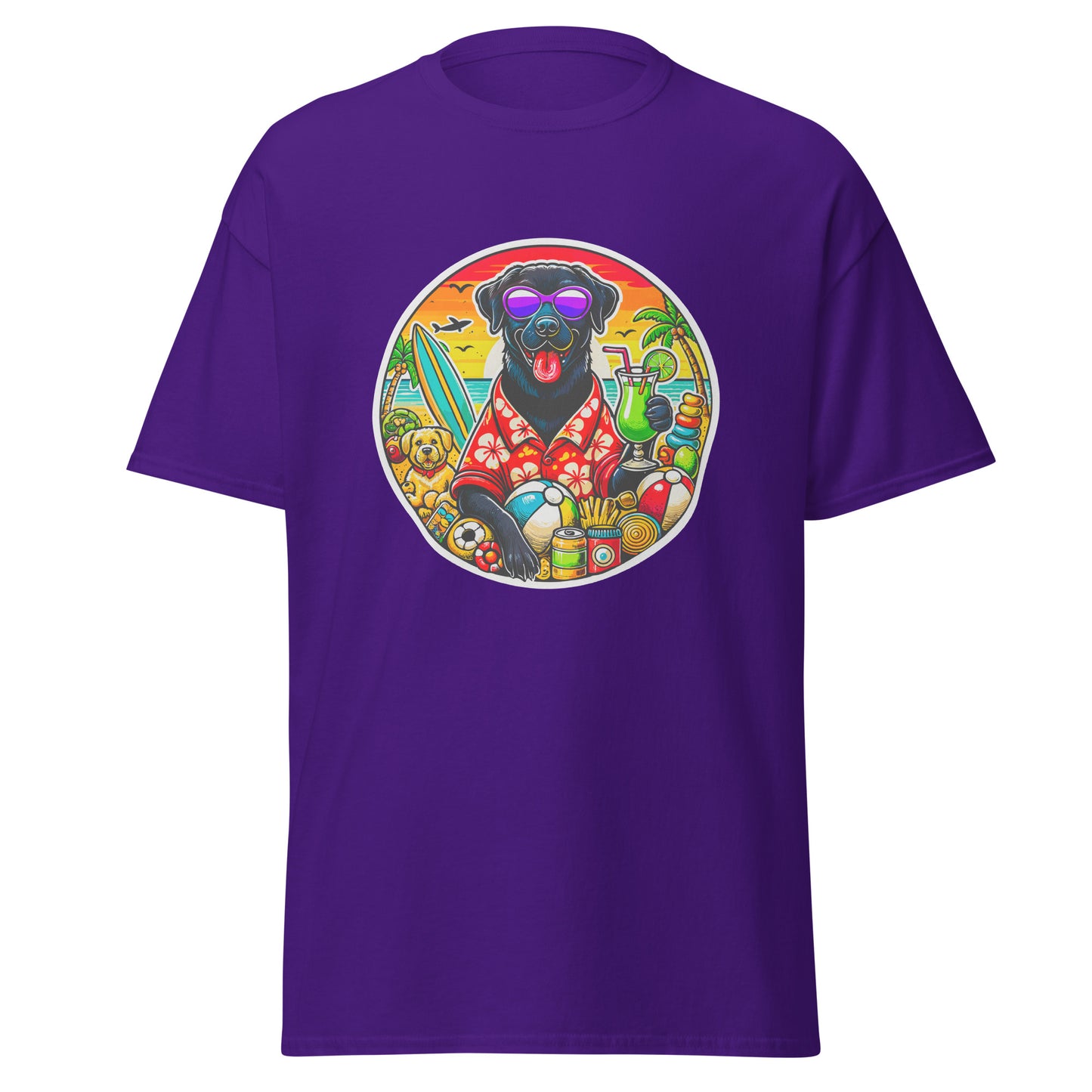 "Dogs On Vacation"-Kollektion - Black Labrador #2 - Klassisches Unisex-T-Shirt - 13 verschiedene Farben