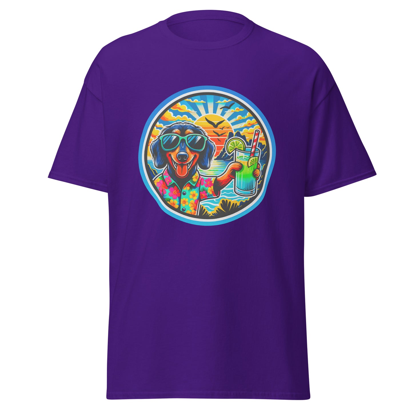 "Dogs On Vacation"-Kollektion - Wire-haired Dachshund - Klassisches Unisex-T-Shirt - 13 verschiedene Farben