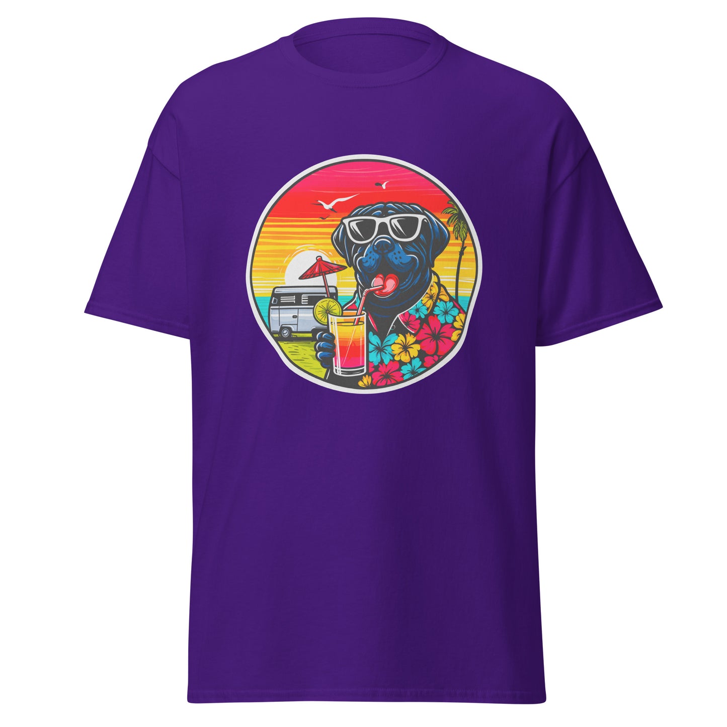 "Dogs On Vacation"-Kollektion - Black Mastiff - Klassisches Unisex-T-Shirt - 13 verschiedene Farben