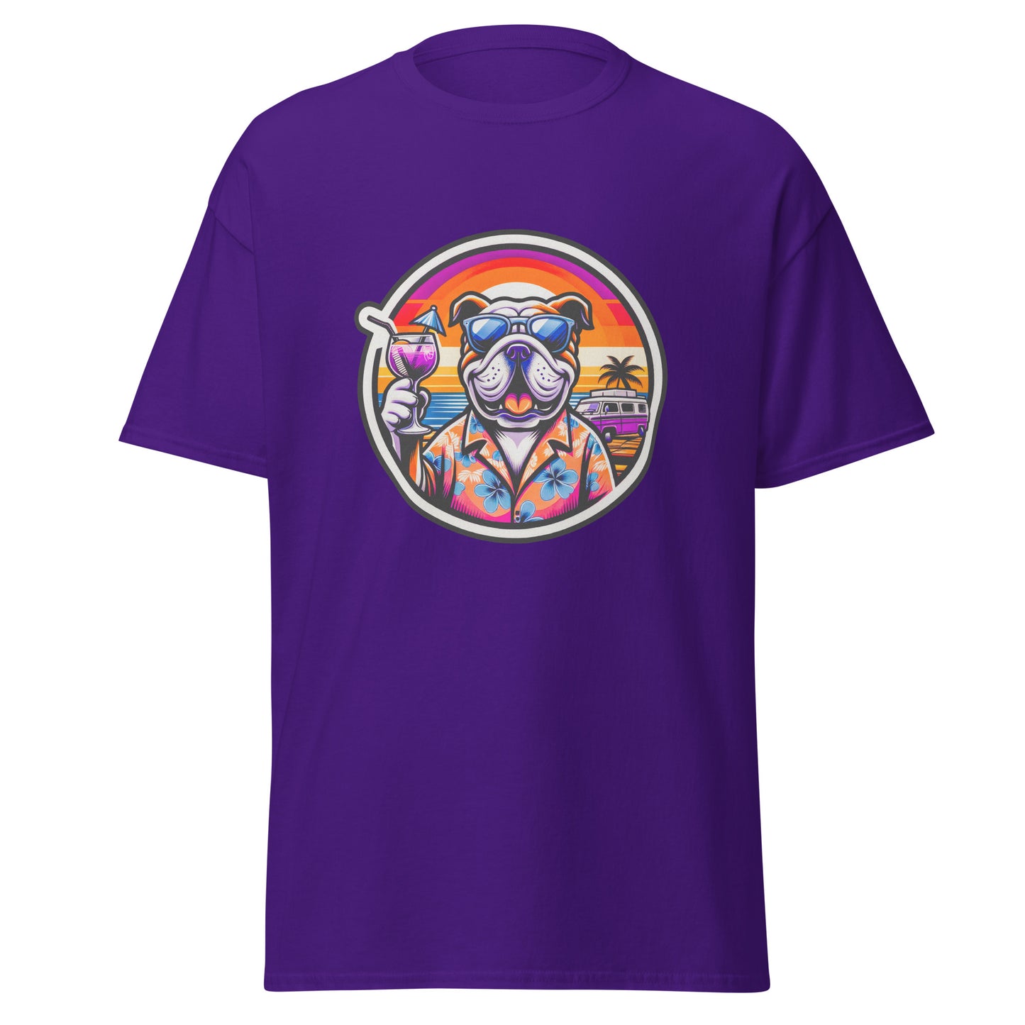 "Dogs On Vacation"-Kollektion - Lightbrown Bulldog - Klassisches Unisex-T-Shirt - 13 verschiedene Farben